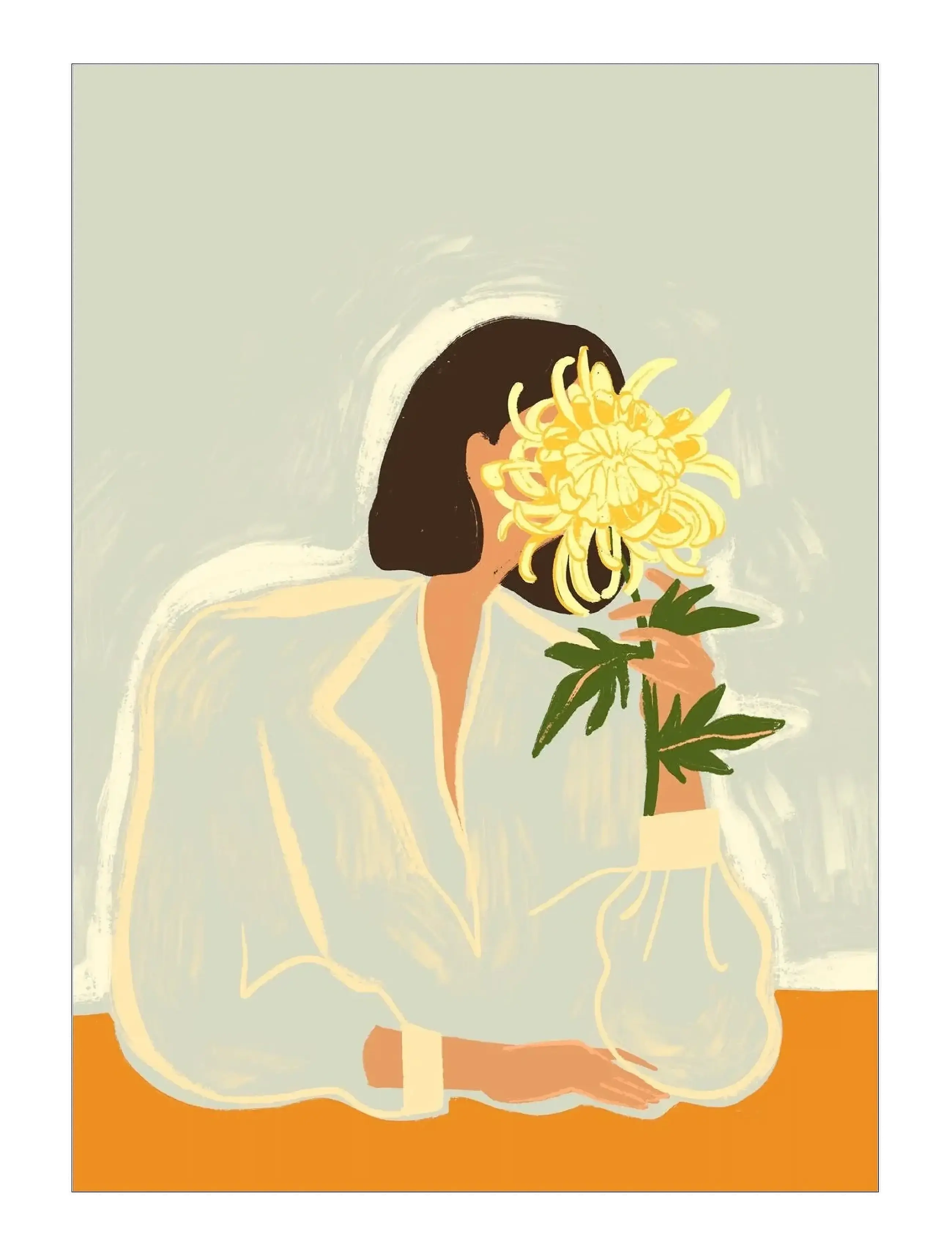 Poster & Frame Arty Guava The Crysanthemum, Illustrations, Gul, Str: 30X40CM