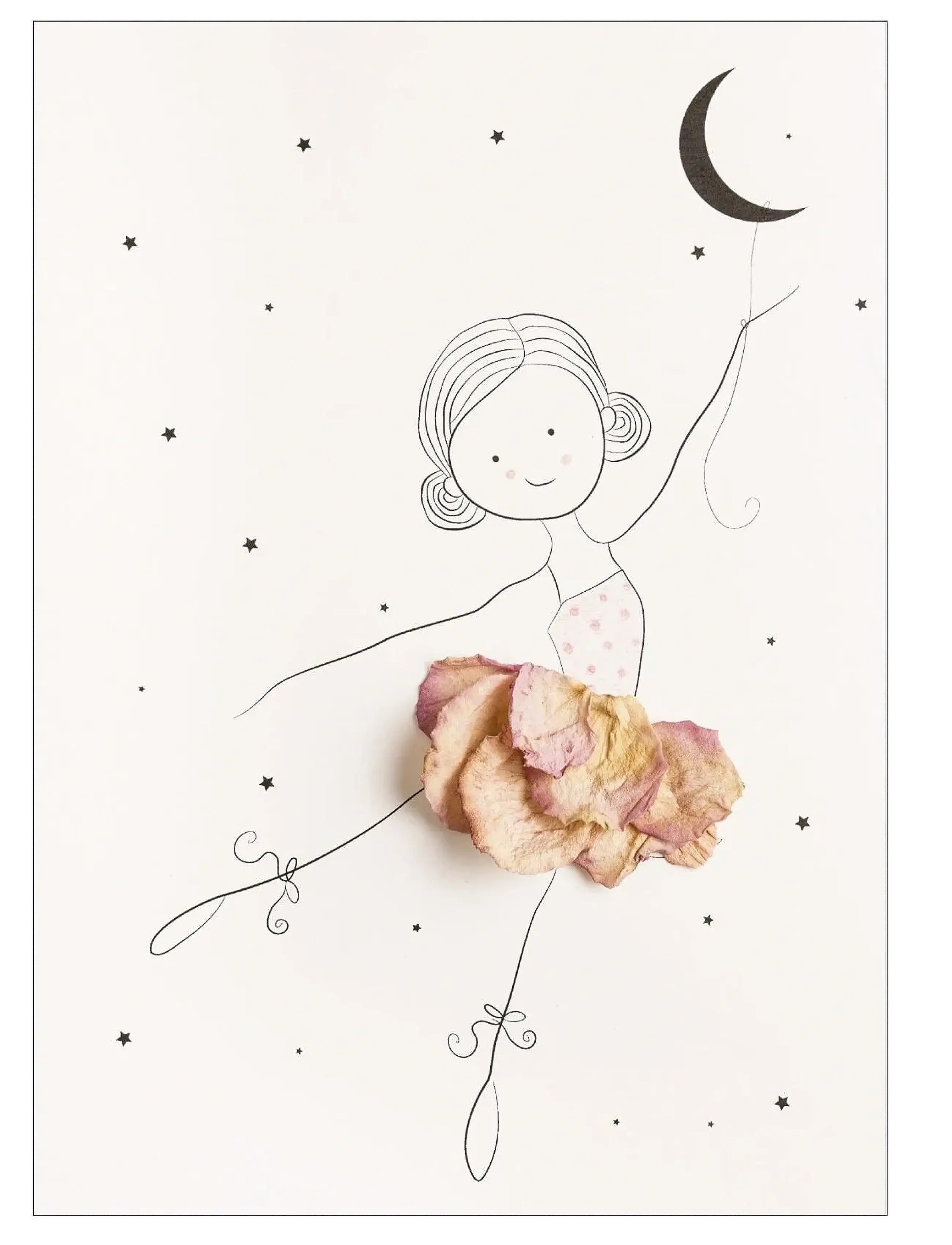 Poster & Frame Mette Handberg Ballerina Ella, 50X70 cm, Posters Frames, Schwarz - Posters, Kinder