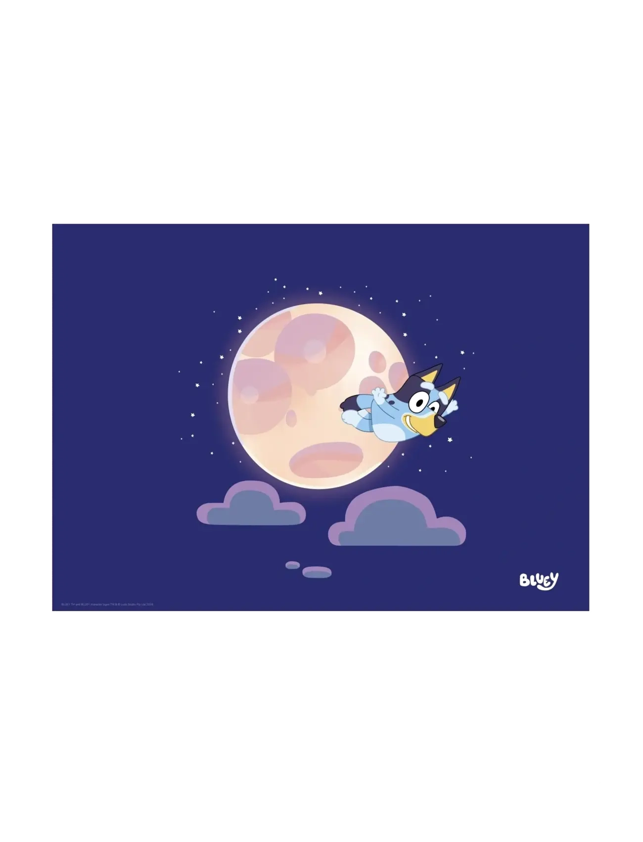 Poster & Frame Bluey Moon Stars, 50X 70 cm, Posters Frames, Marineblau - Posters, Kinder