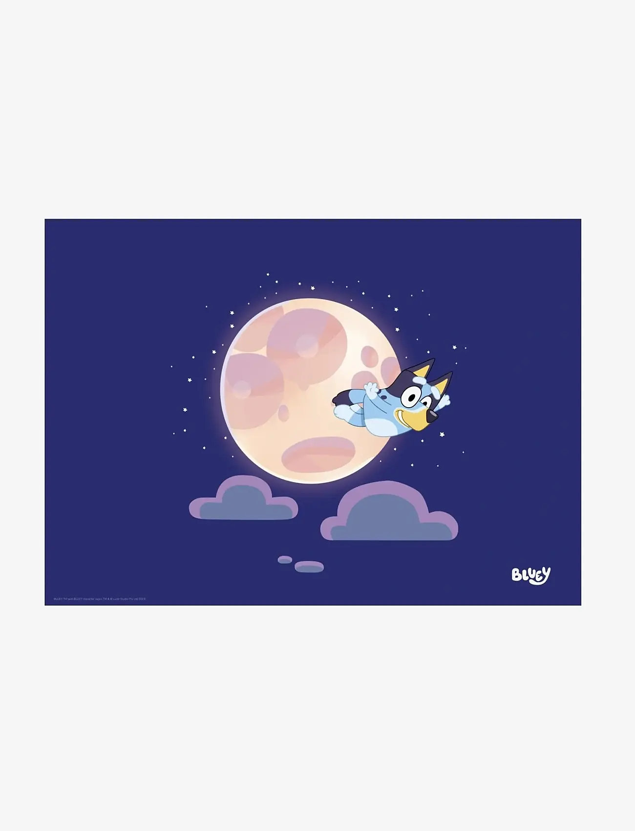 Poster & Frame - Bluey - Moon & Stars - dyr - blue - 1