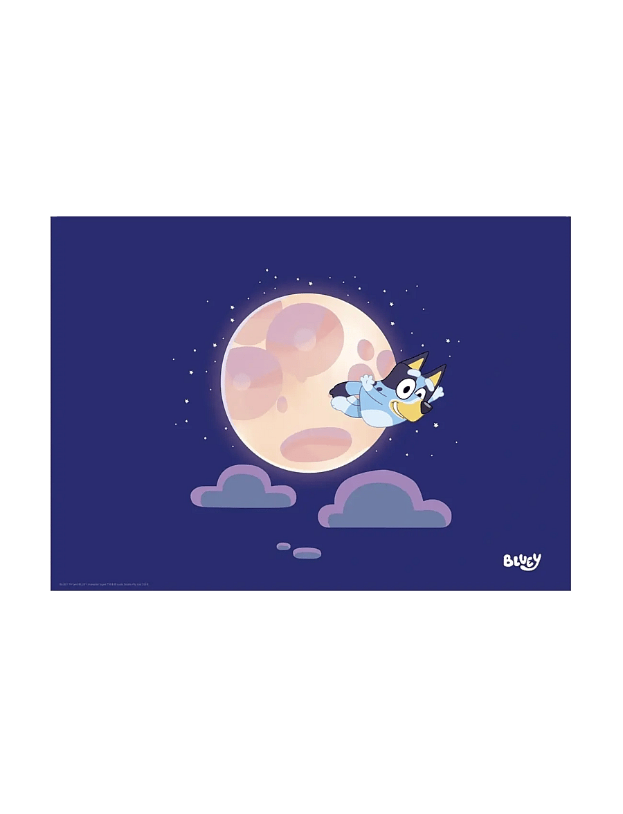 Poster & Frame - Bluey - Moon & Stars - tiere - blue - 1