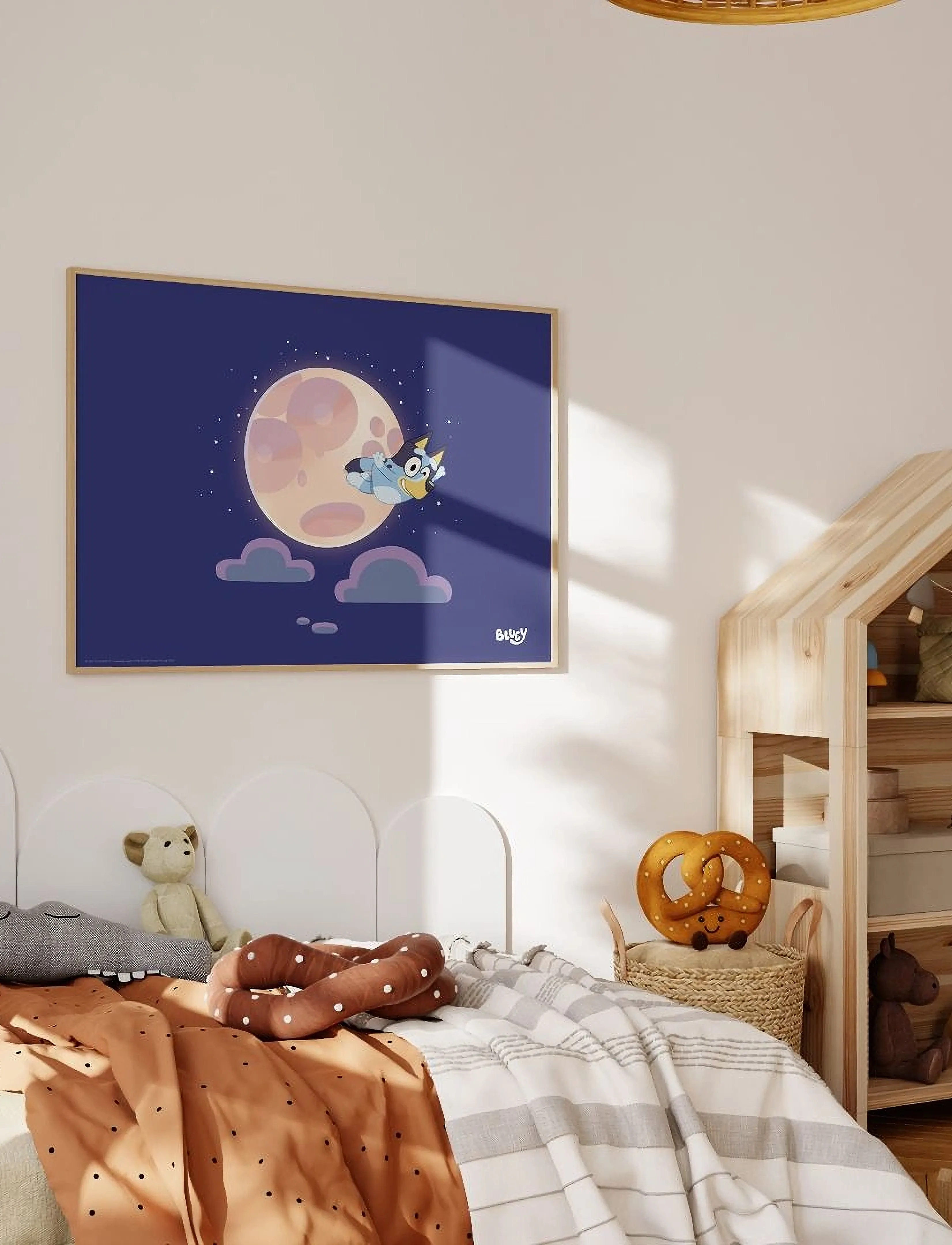Poster & Frame - Bluey - Moon & Stars - eläimet - blue - 2