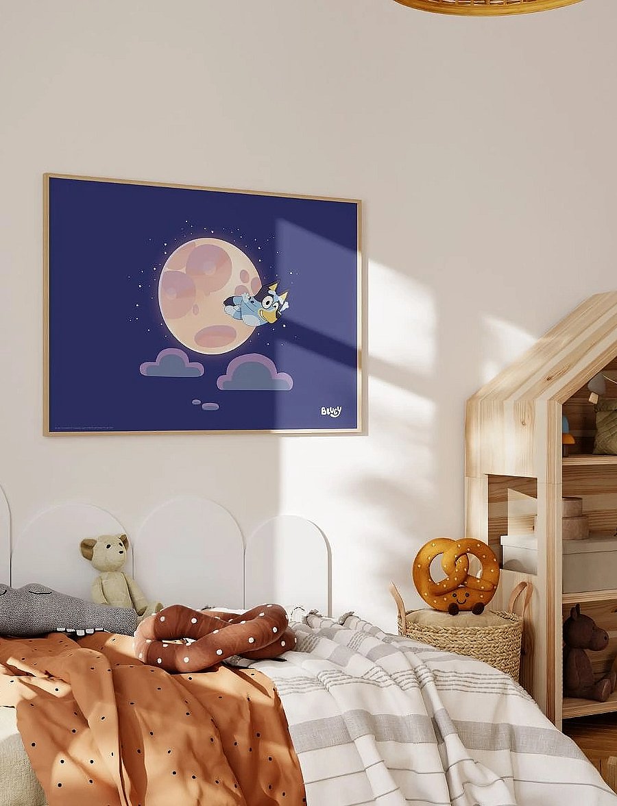 Poster & Frame - Bluey - Moon & Stars - tiere - blue - 2