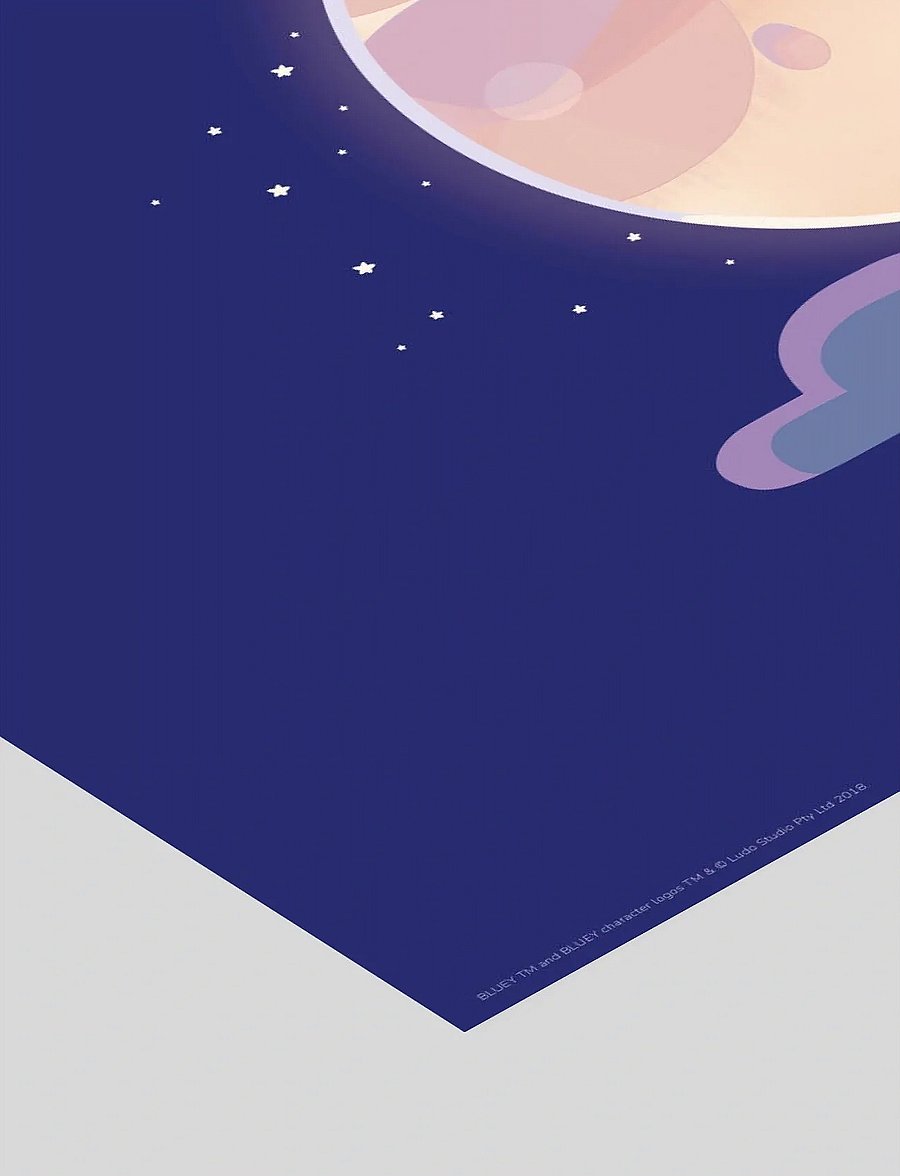Poster & Frame - Bluey - Moon & Stars - tiere - blue - 3