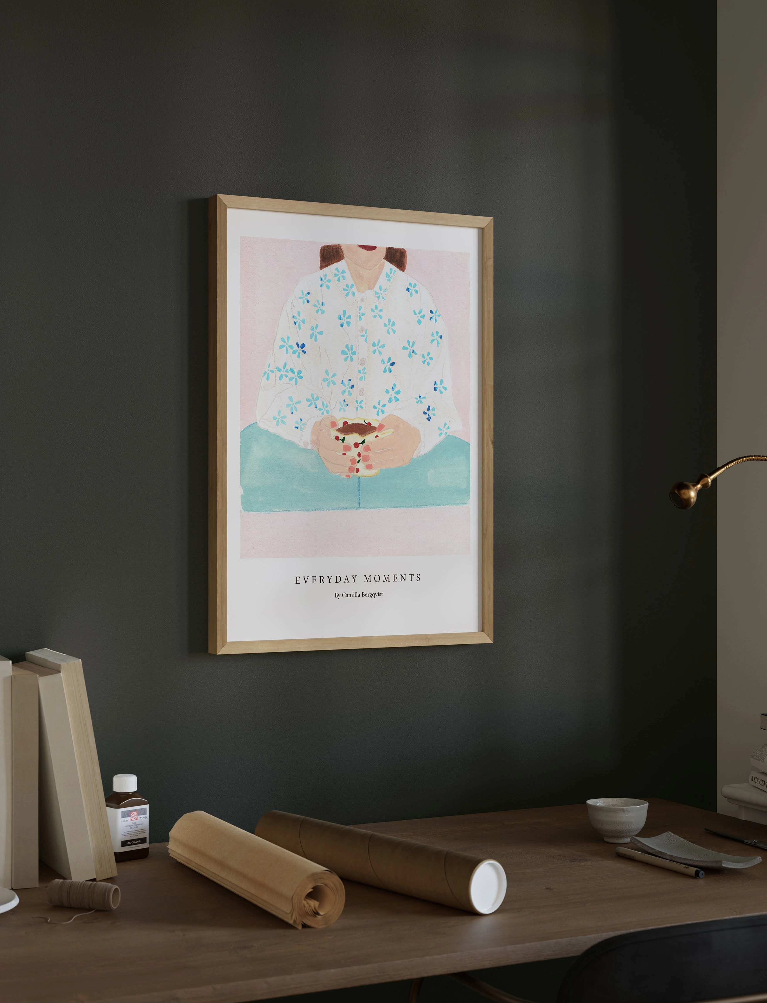 Poster & Frame Camilla Bergqvist Coffee Cup, 70X100 cm, Posters, Mehrfarbig/gemustert - Illustrations, Homeware