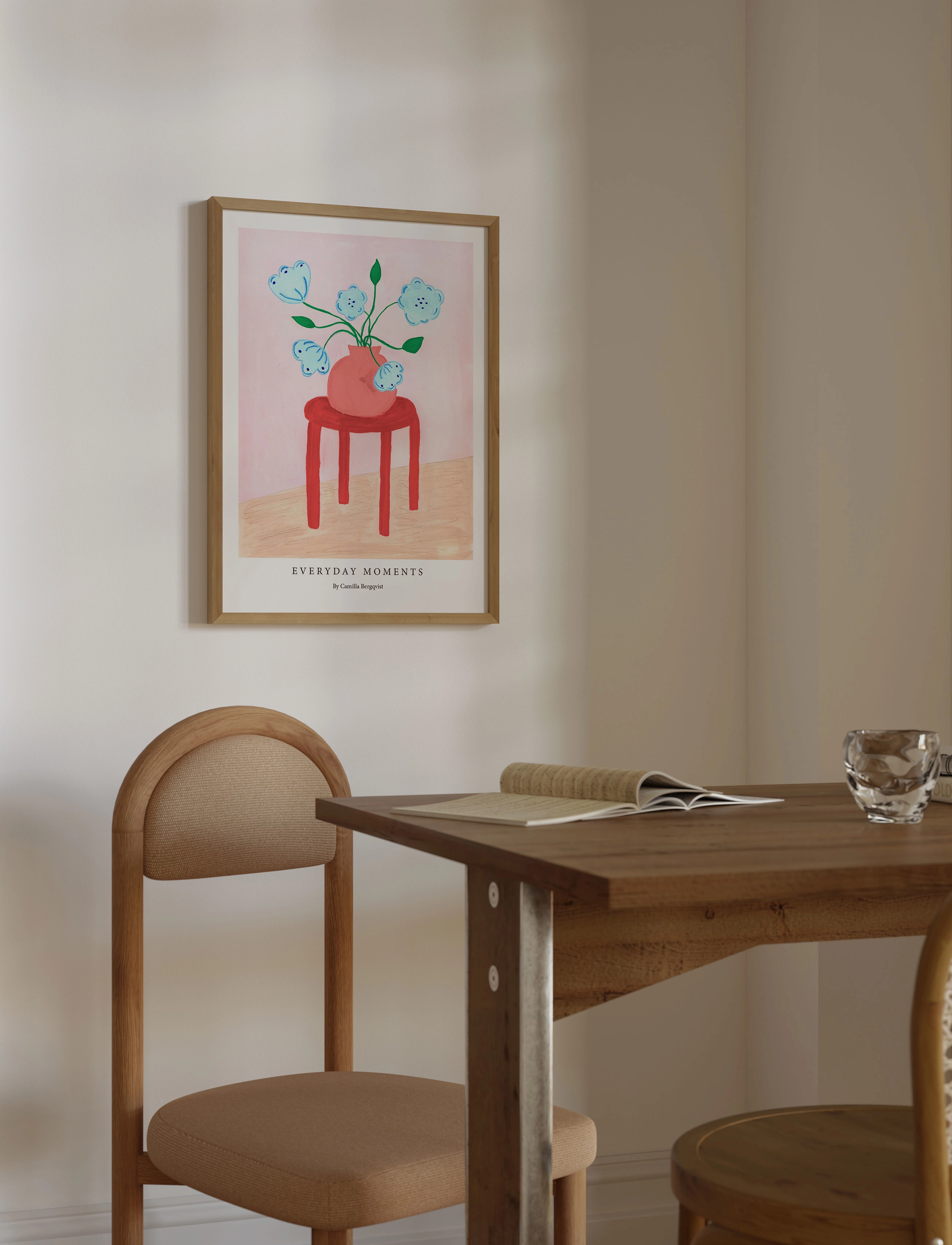 Poster & Frame Camilla Bergqvist Red Stool, 70X100 cm, Posters, Mehrfarbig/gemustert - Botanical, Homeware
