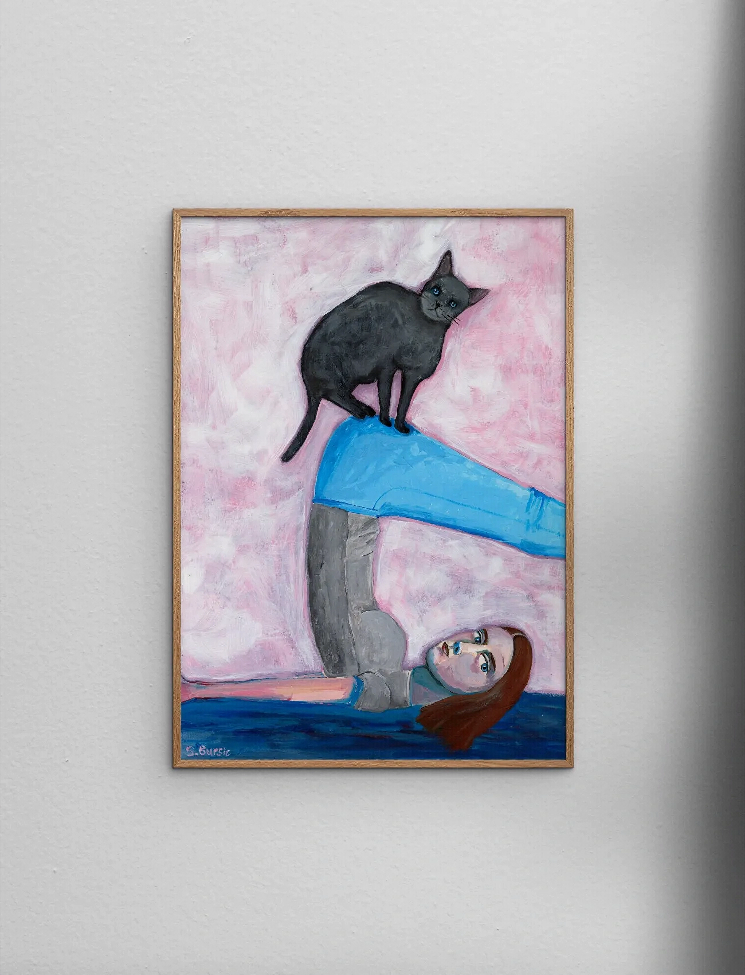 Poster & Frame Sharyn Bursic Yoga With My Cat, 30X40 cm, Posters, Mehrfarbig/gemustert - Illustrations, Homeware
