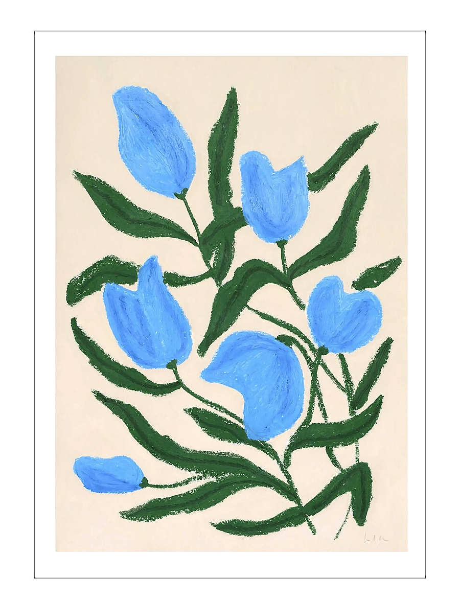 Poster & Frame - Blue Tulips - grafische muster - multi-coloured - 1