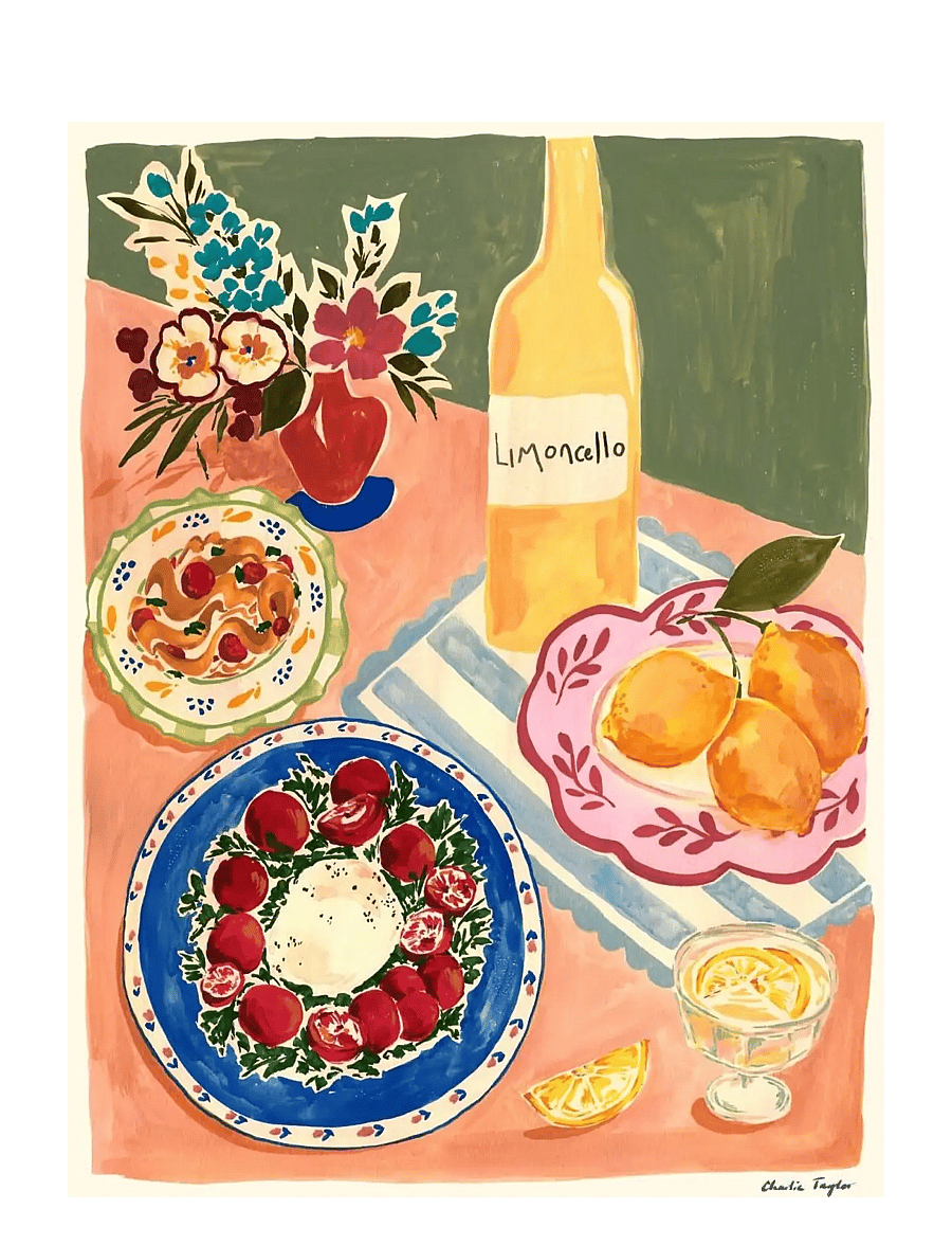 Poster & Frame - Sicily Dinner - grafische muster - multi-coloured - 1