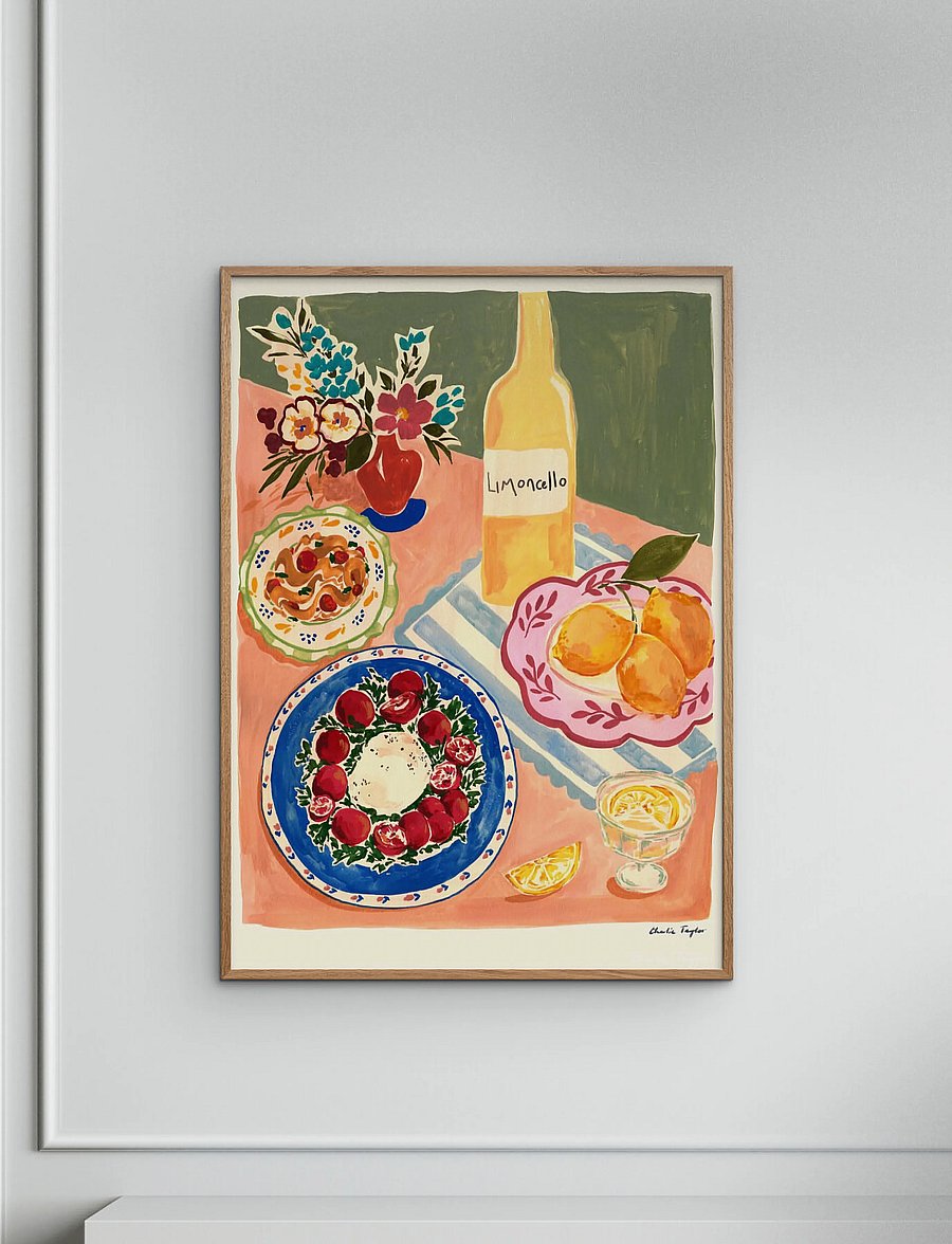 Poster & Frame - Sicily Dinner - grafische muster - multi-coloured - 0