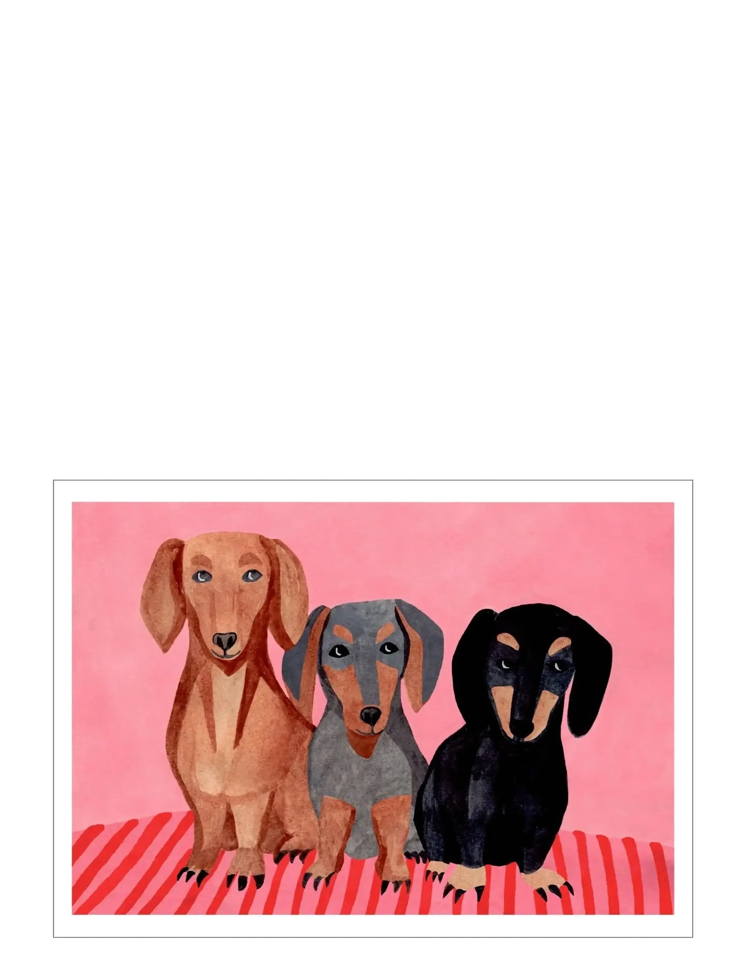 Poster & Frame Iga Kosicka Dachshunds, Illustrations, Pink, Str: 30X40CM
