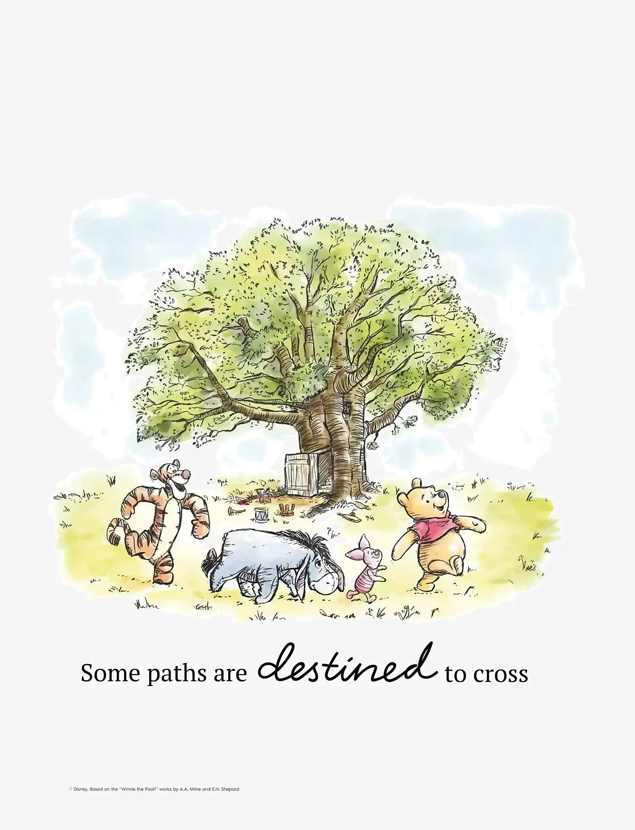 Poster & Frame - Disney - Winnie the Pooh - Tree Gathering Print - animals - multicolor - 1