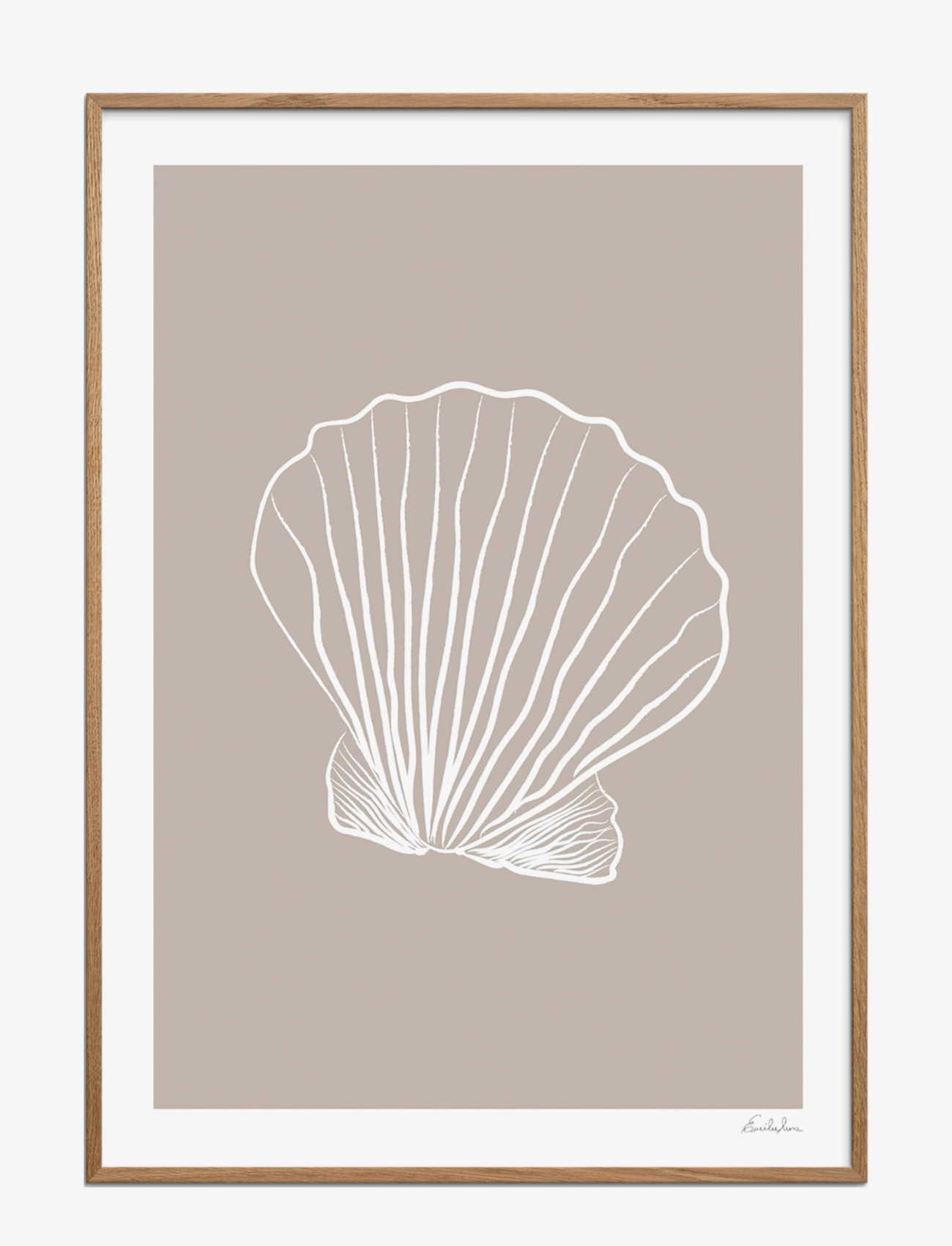 Poster & Frame Emilie Luna Seashell 01, Natur, Multi/mønstret, Str: 50X70CM