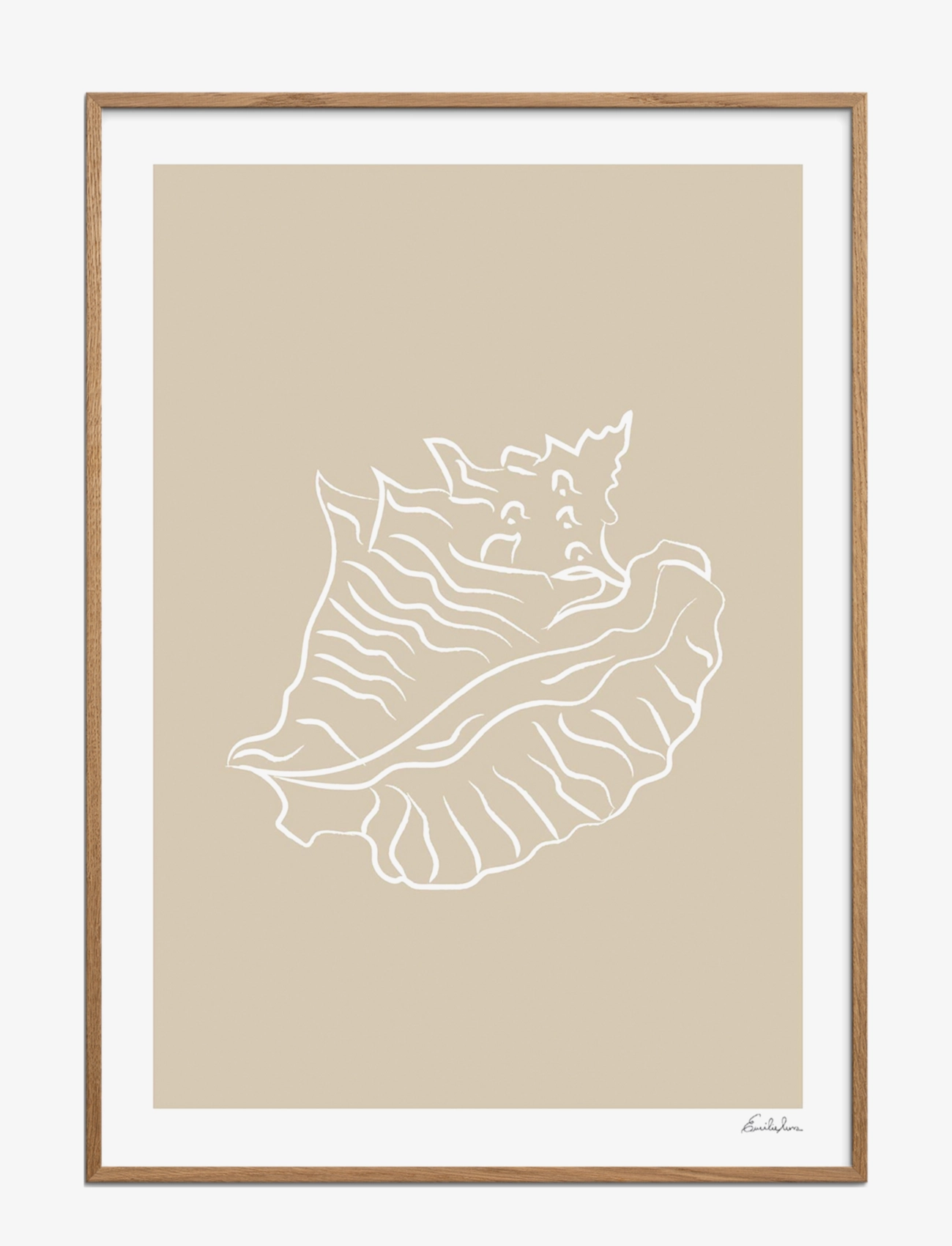 Poster & Frame Emilie Luna Seashell 02, Natur, Multi/mønstret, Str: 50X70CM
