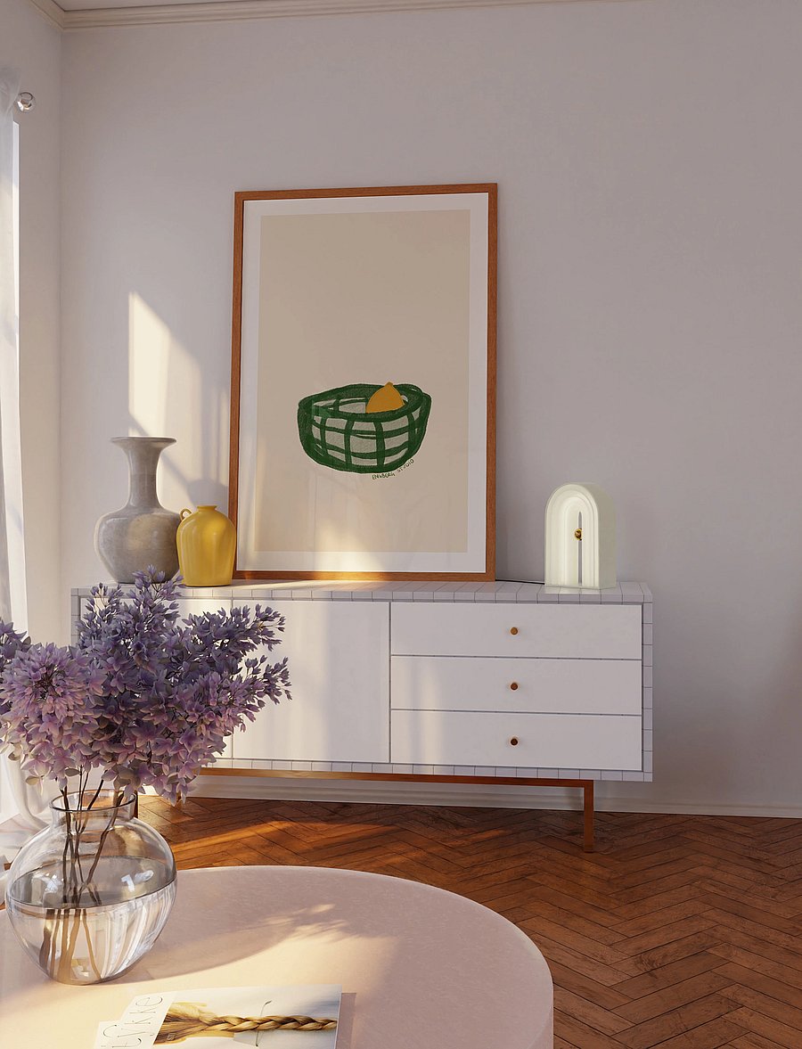 Poster & Frame - Engberg Studio - A lemon in a basket- Cream - essen - multi - 3