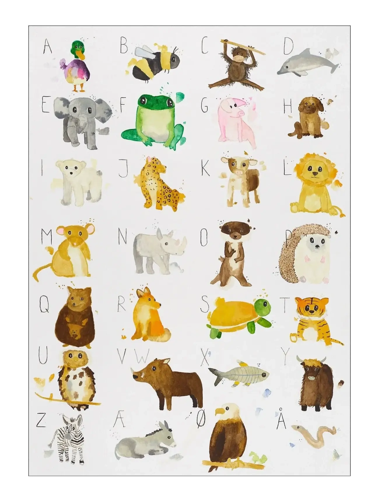 Poster & Frame Et Lille Atelier Kids Abc Plakat, 50X70 cm, Posters Frames, Mehrfarbig/gemustert - Posters, Kinder