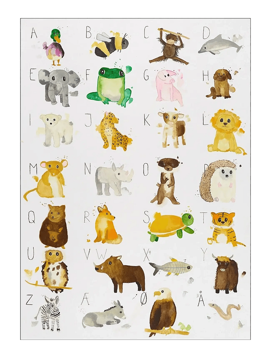 Poster & Frame - Et Lille Atelier - Kids - ABC plakat - loomad - multicolor - 1