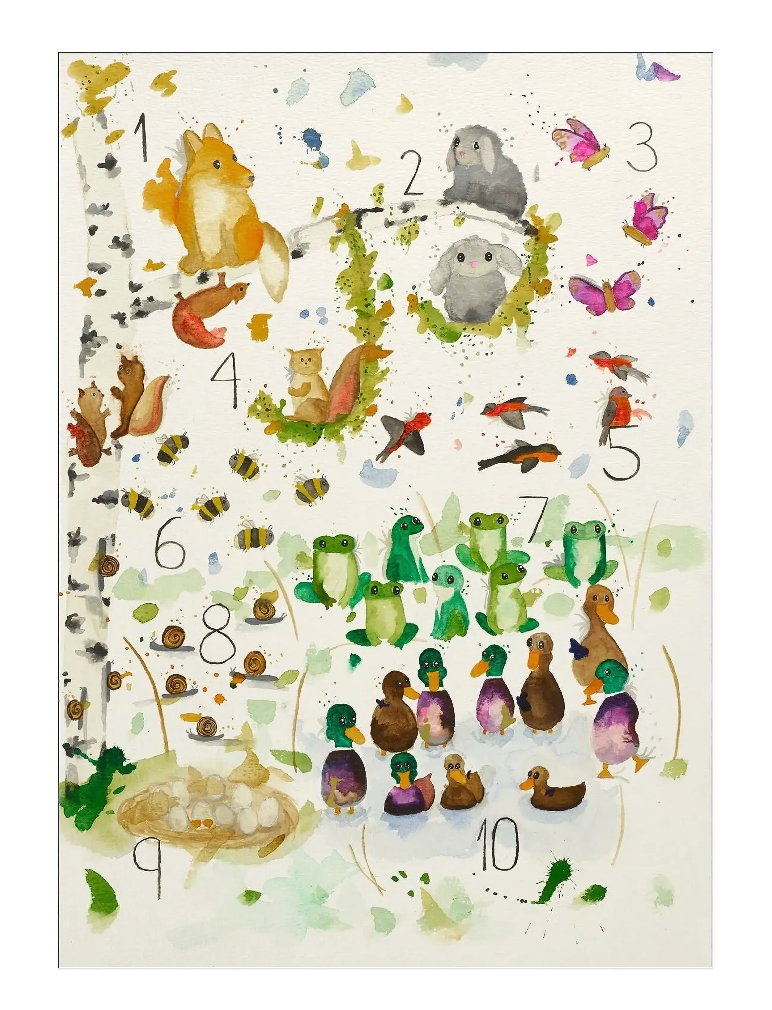 Poster & Frame Et Lille Atelier Kids Tal Plakat, 50X70 cm, Posters Frames, Mehrfarbig/gemustert - Posters, Kinder