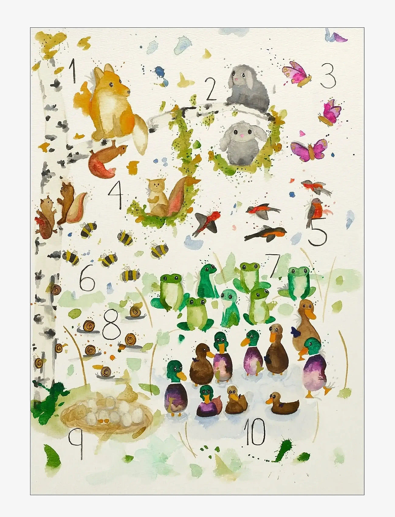 Poster & Frame - Et Lille Atelier - Kids - Tal plakat - dyr - multicolor - 1