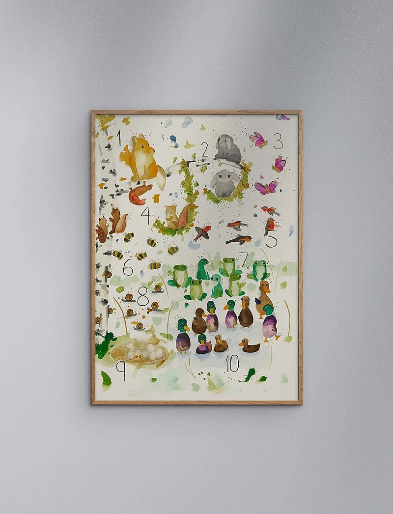 Poster & Frame - Et Lille Atelier - Kids - Tal plakat - tiere - multicolor - 0