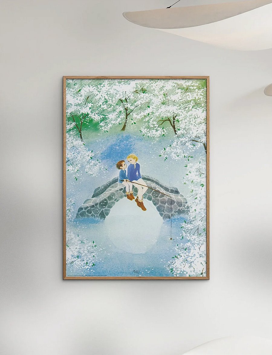 Poster & Frame - Astrid Lindgren - Fishing - The Borthers Lionheart - pasakas - blue - 0