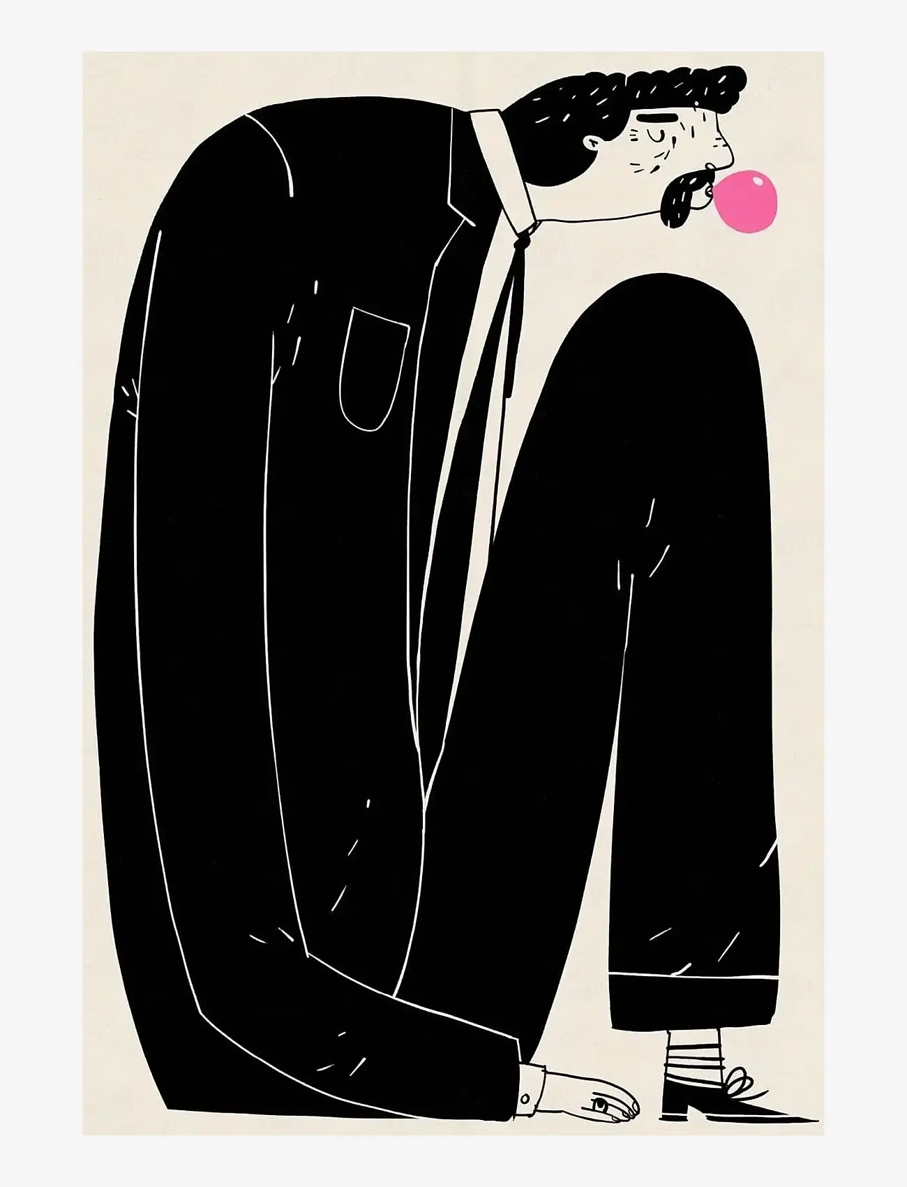 Poster & Frame - Martin Jørgensen - Gum man - schwarz-weiß-motive - black - 0