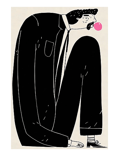 Poster & Frame Martin Jørgensen - Gum man - Schwarz-weiß-Motive - BLACK / black