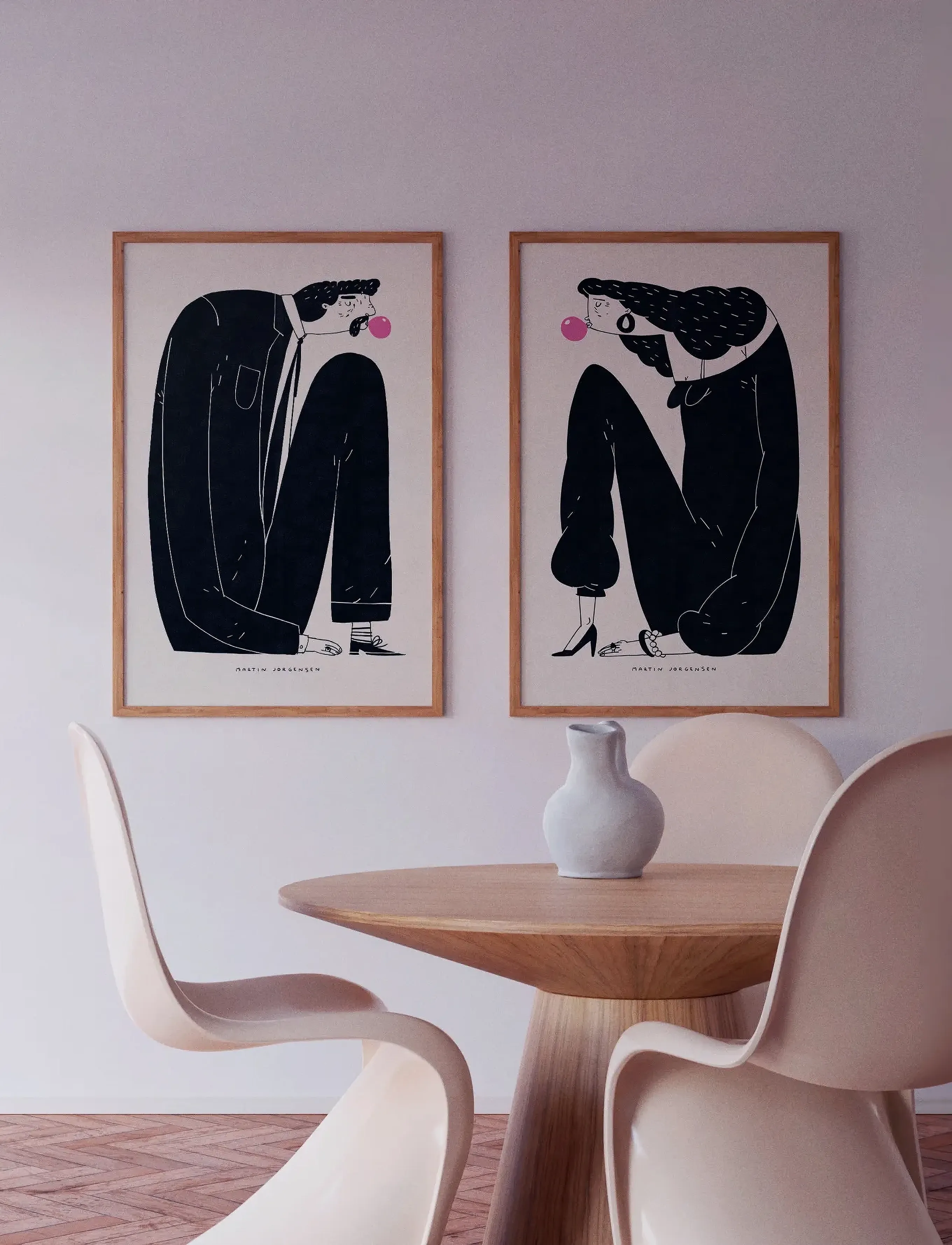 Poster & Frame - Martin Jørgensen - Gum woman - illustrationer - black - 2