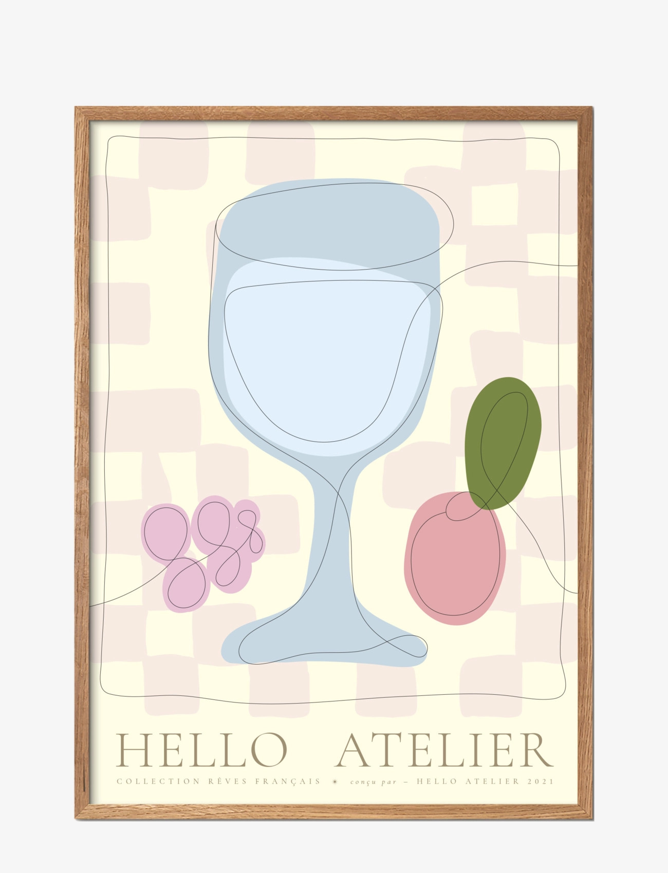 Poster & Frame Hello Atelier Du Vin, Botanical, Multi/mønstret, Str: 30X40CM