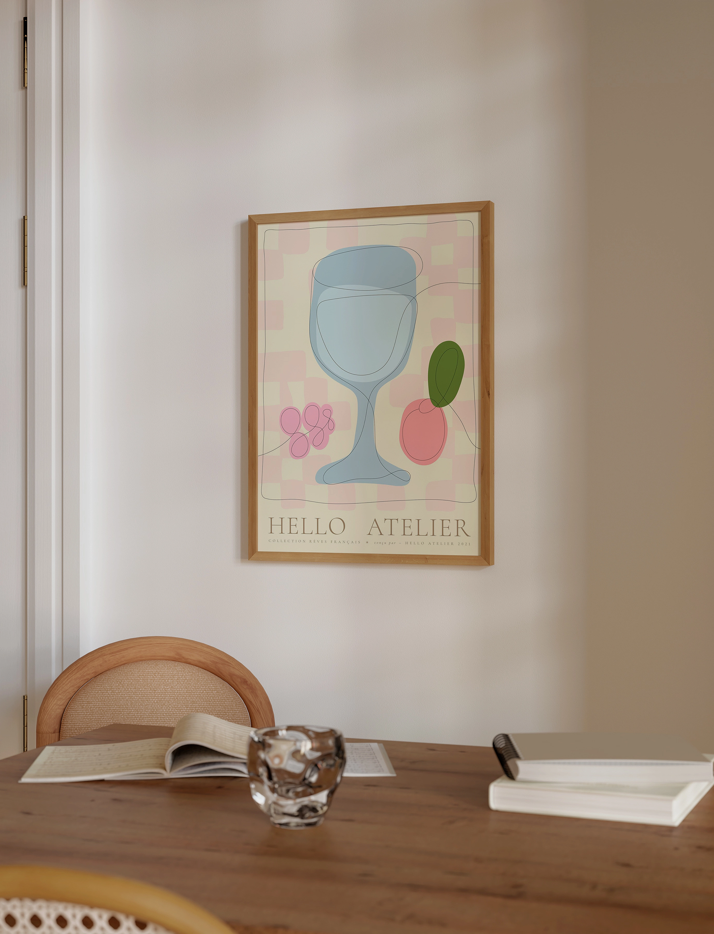 Poster & Frame Hello Atelier Du Vin, 30X40 cm, Posters, Mehrfarbig/gemustert - Botanical, Homeware