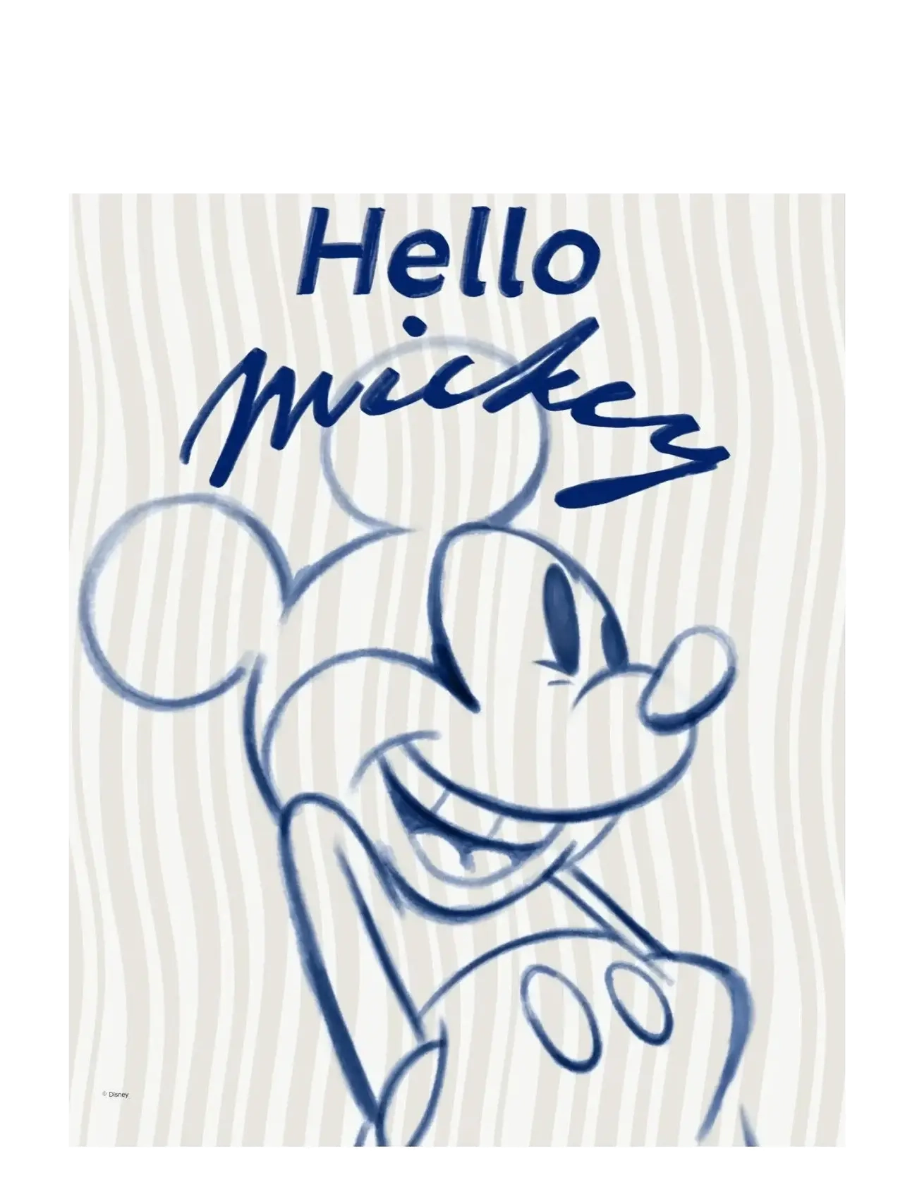 Poster & Frame Disney Mickey Mouse Hello, 50X 70 cm, Posters Frames, Blau - Posters, Kinder