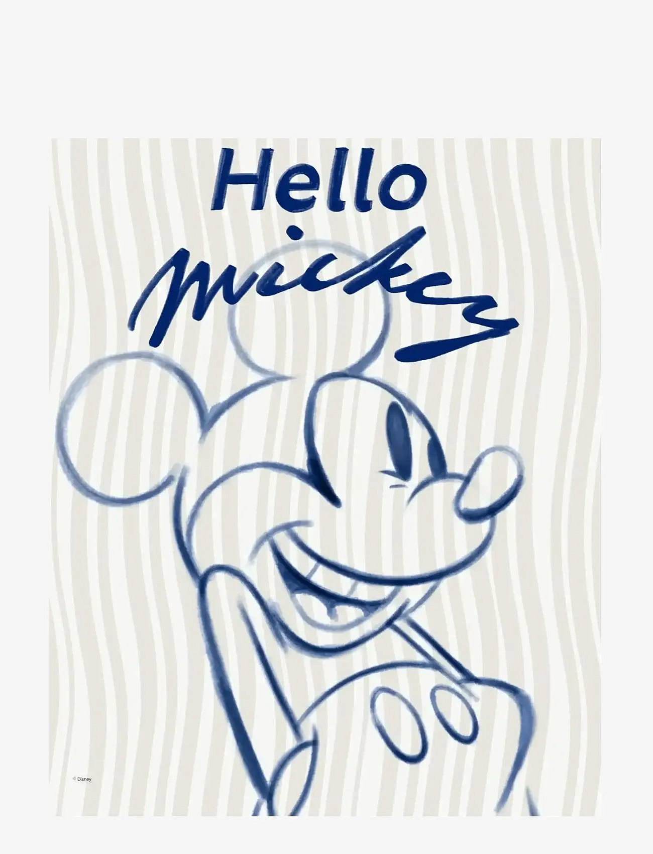 Poster & Frame - Disney - Mickey Mouse Hello - dyr - blue - 1
