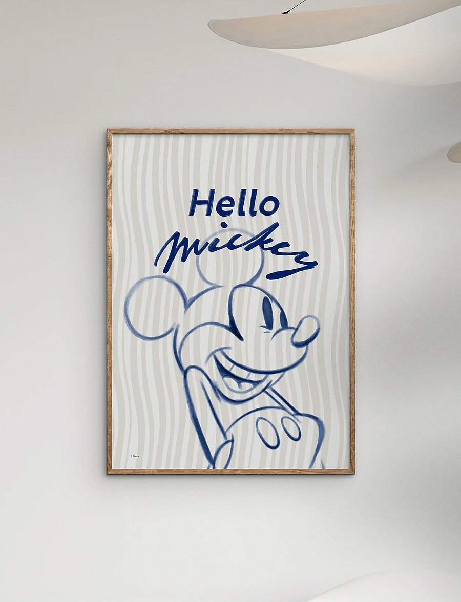 Poster & Frame - Disney - Mickey Mouse Hello - tiere - blue - 0