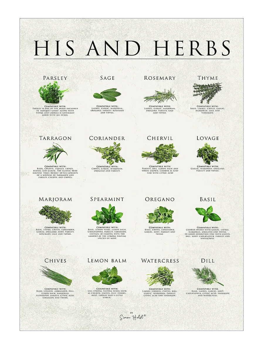 Poster & Frame - Simon Holst - His and herbs - toit - multi - 1