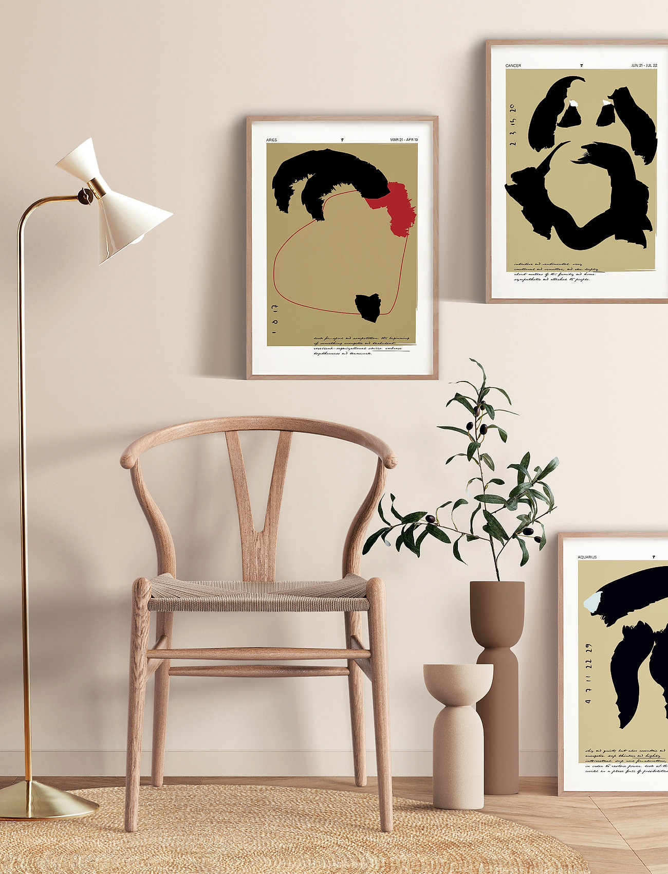 Poster & Frame Aquarius, 50X70 cm, Posters, Mehrfarbig/gemustert - Graphical Patterns, Homeware