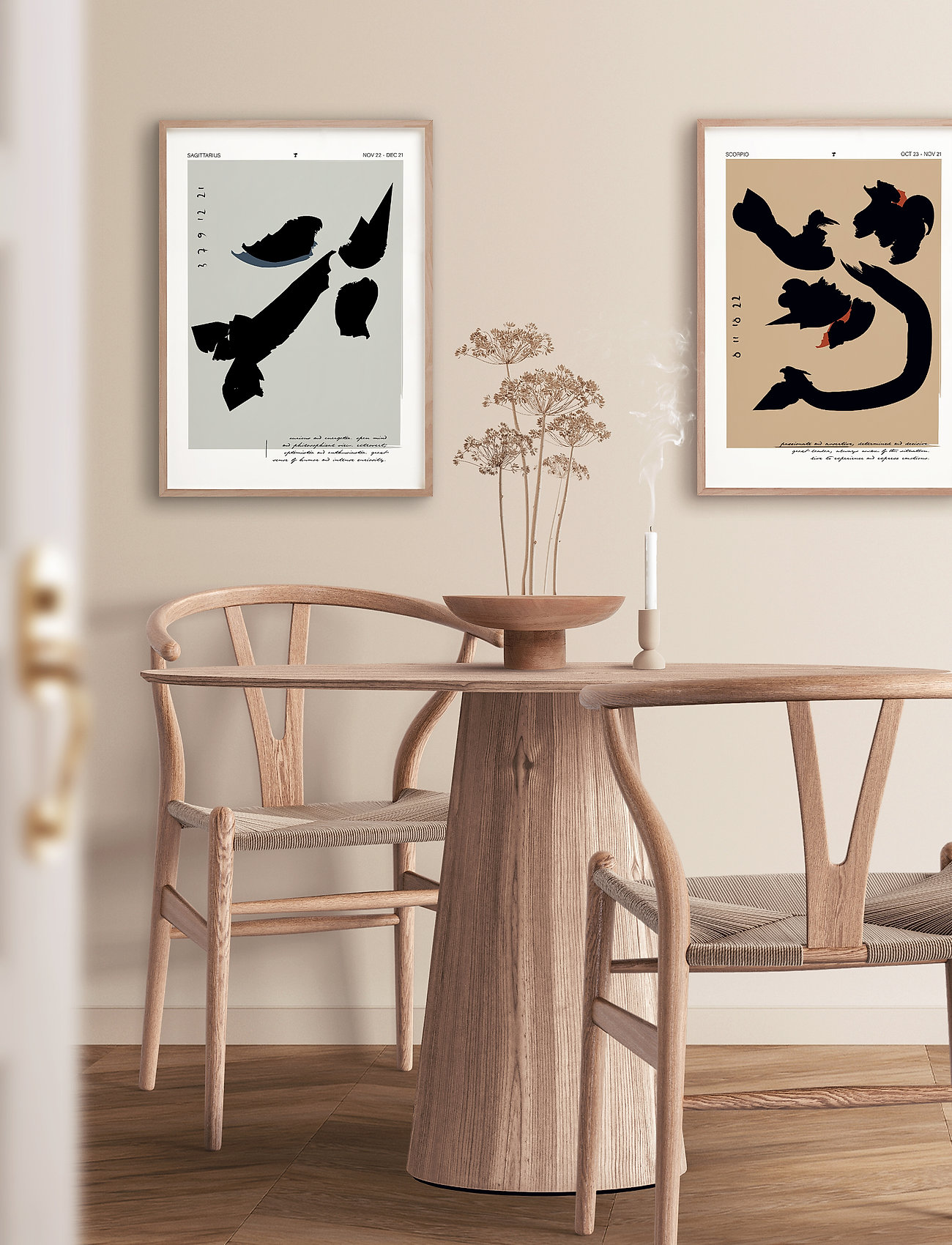 Poster & Frame Sagittarius, 50X70 cm, Posters, Mehrfarbig/gemustert - Black White, Homeware