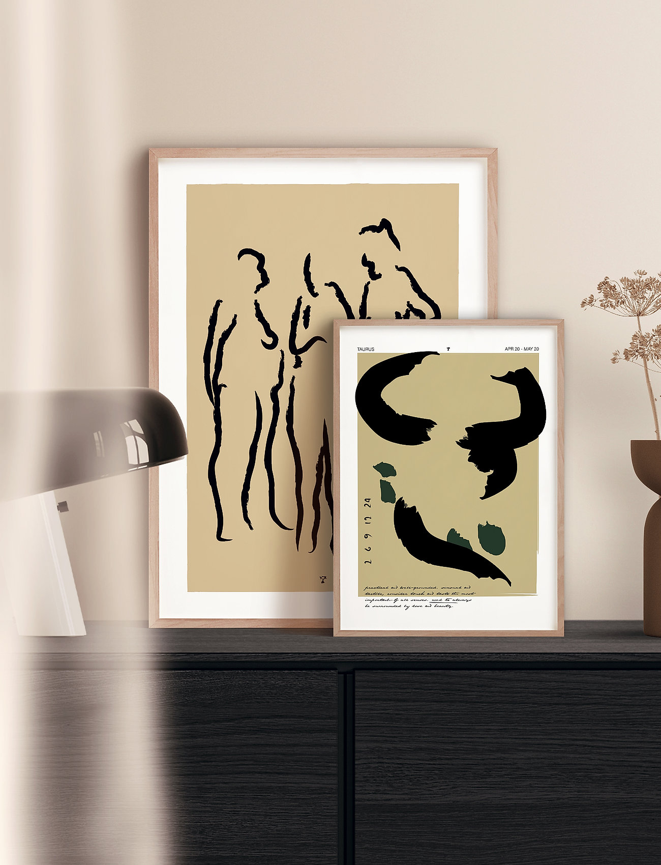 Poster & Frame Taurus, 50X70 cm, Posters, Mehrfarbig/gemustert - Graphical Patterns, Homeware