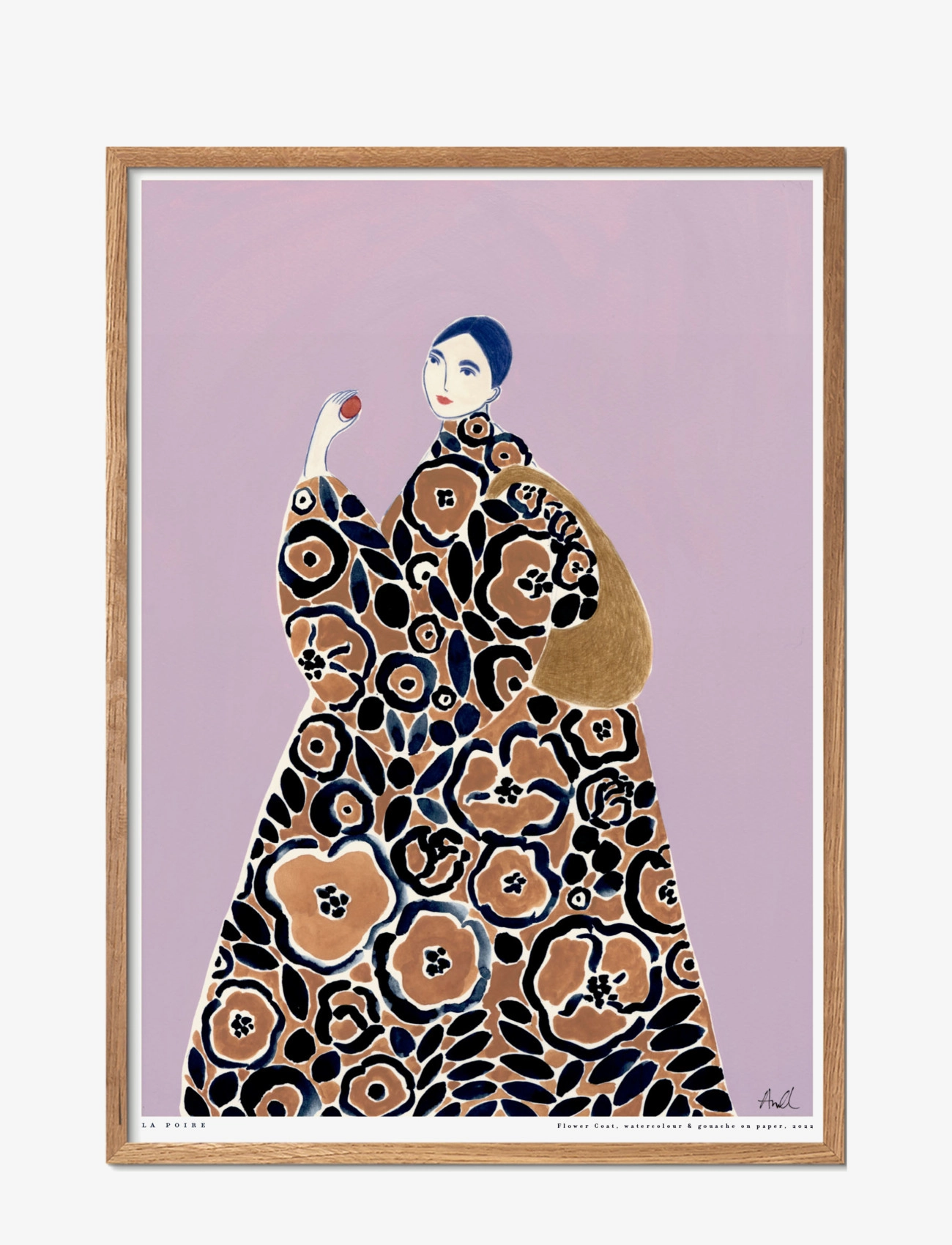 Poster & Frame La Poire Flower Coat, Illustrations, Multi/mønstret, Str: A3
