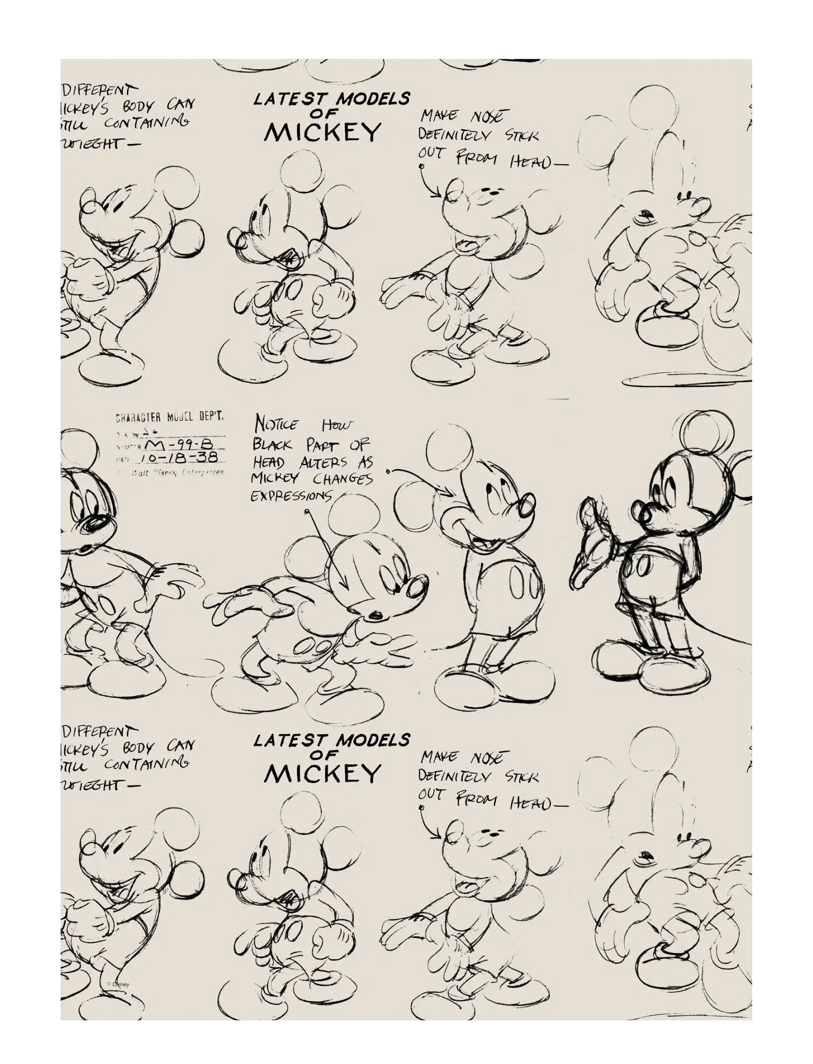 Poster & Frame Disney Mickey Mouse Latest Models Of Mickey, 50X 70 cm, Posters Frames, Creme - Posters, Kinder