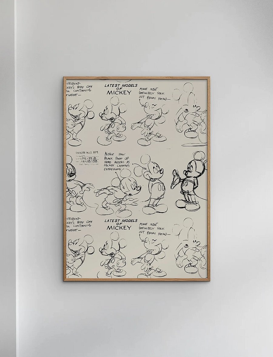 Poster & Frame - Disney - Mickey Mouse Latest Models of Mickey - freundschaft - beige - 0