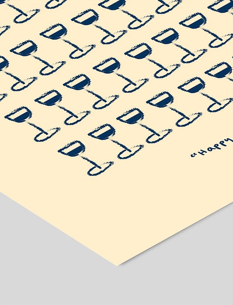 Poster & Frame - Life of van Dijk - Happyweekend Yellow/Navy - illustrationen - beige - 2