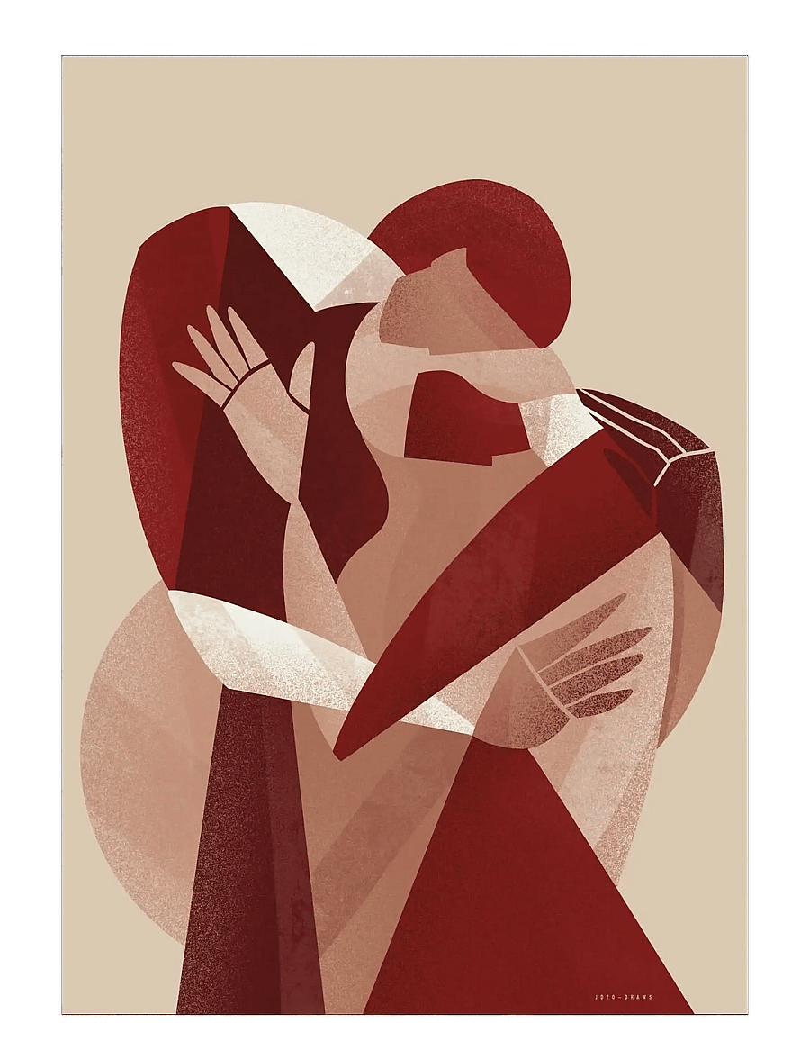 Poster & Frame - Jdzo Draws - Lovers - illustrationen - brown - 1