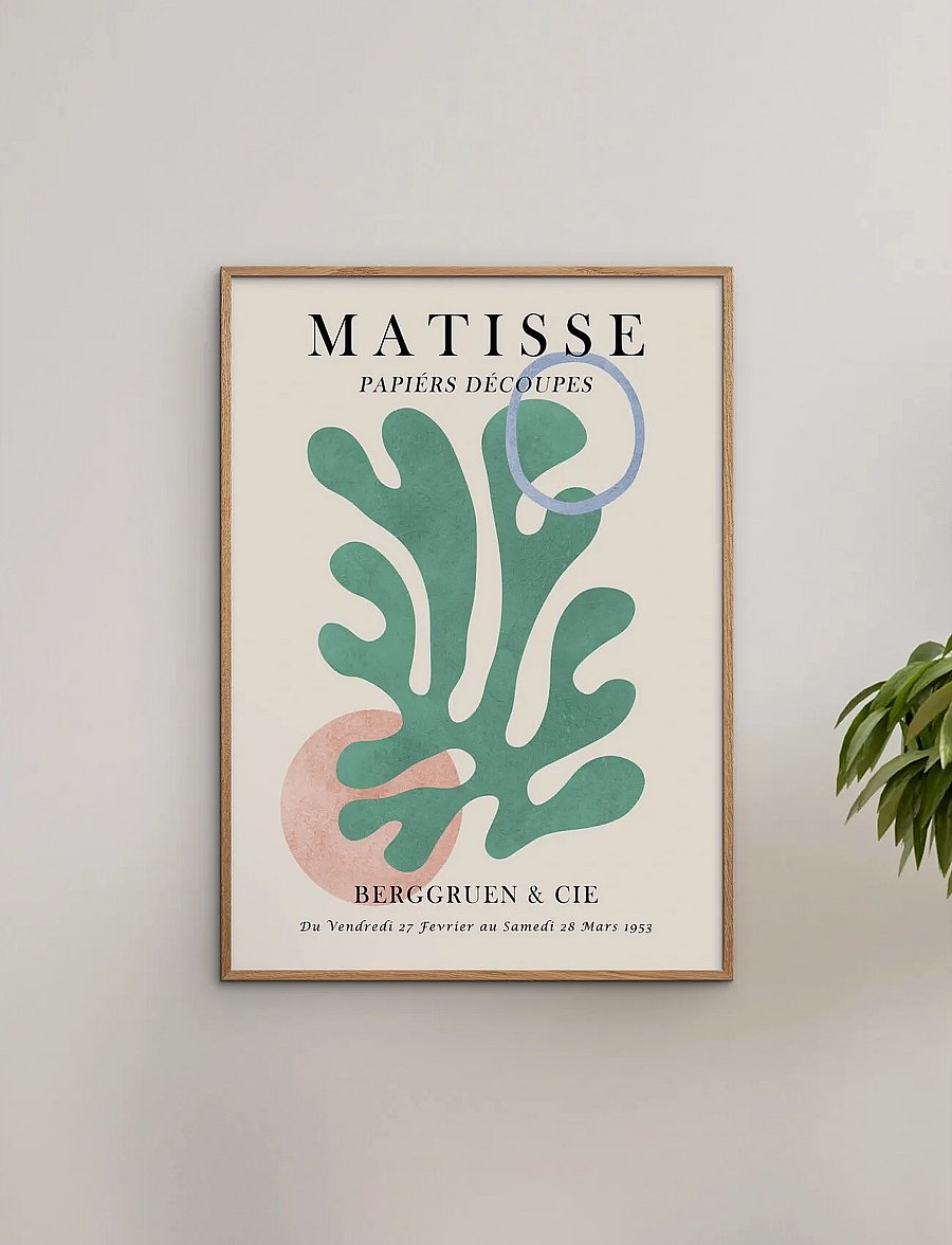 Poster & Frame - Vitor Costa - Matisse floral Poster 6 - illustratsioonid - green - 0