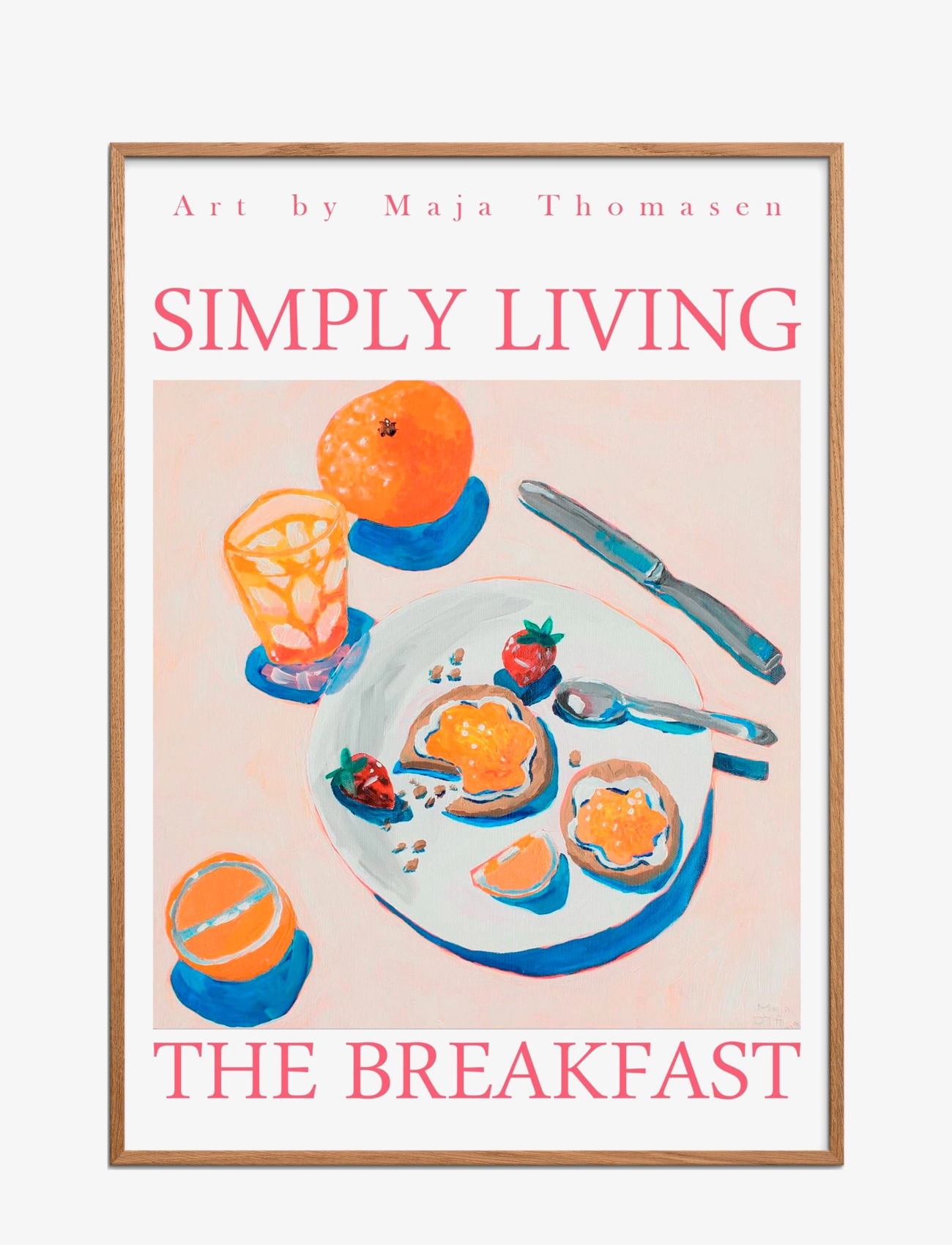 Poster & Frame Matho Art Simply Living X The Breakfast, Food, Multi/mønstret, Str: 70X100CM