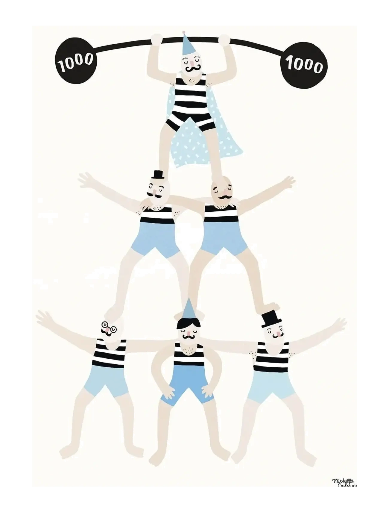 Poster & Frame Michelle Carlslund Kids Acrobats, 30X40 cm, Posters Frames, Blau - Posters, Kinder