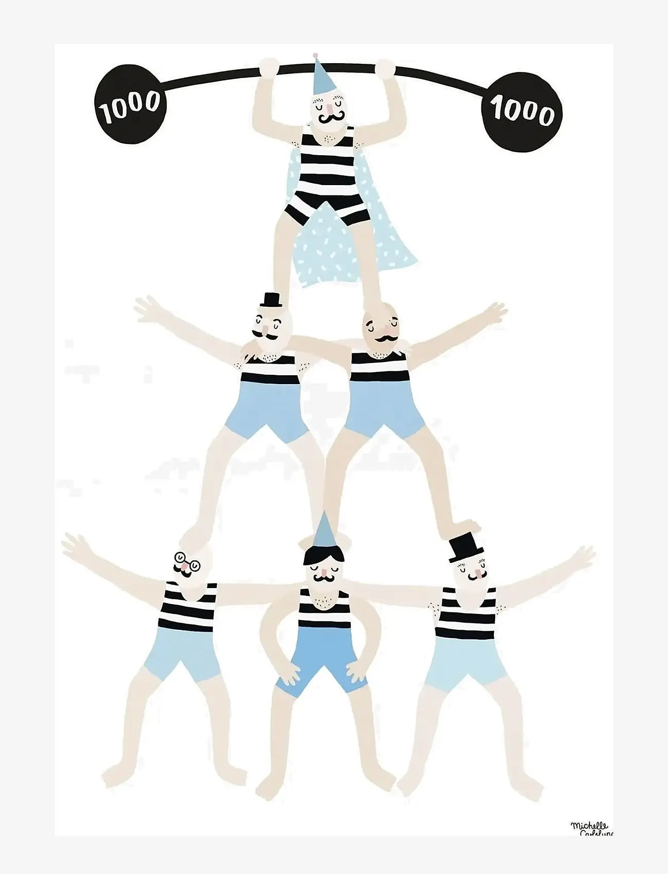Poster & Frame - Michelle Carlslund - Kids - Acrobats - cirkus - white - 1
