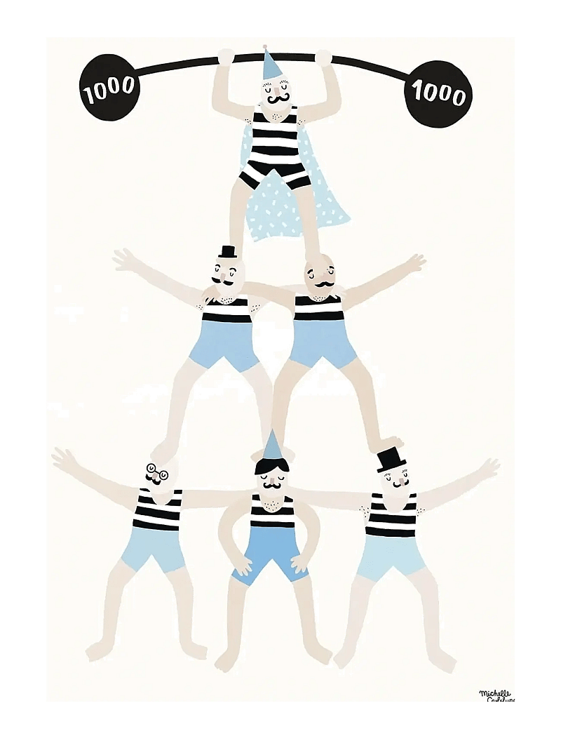 Poster & Frame - Michelle Carlslund - Kids - Acrobats - zirkus - white - 1