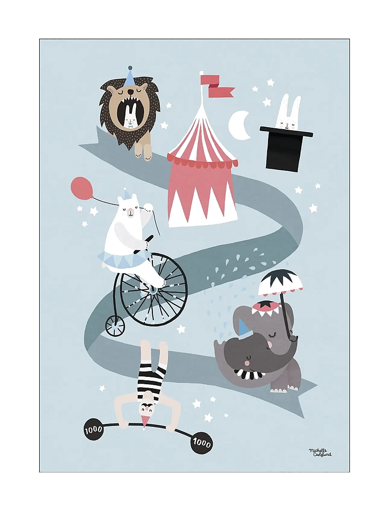 Poster & Frame - Michelle Carlslund - Kids - Circus Friends - tsirkus - multicolor - 1
