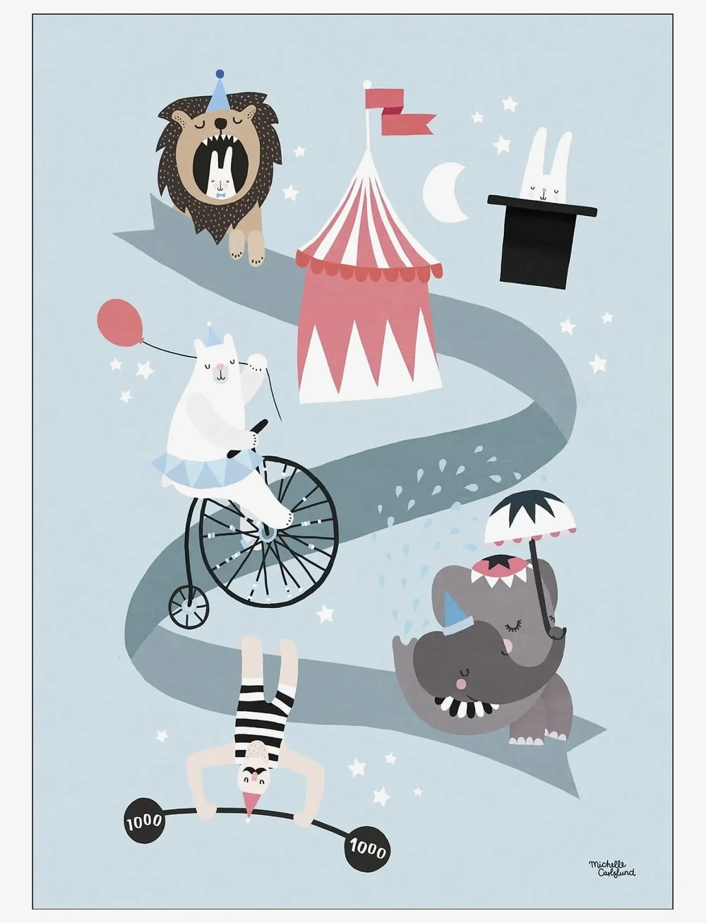 Poster & Frame - Michelle Carlslund - Kids - Circus Friends - tsirkus - multicolor - 1