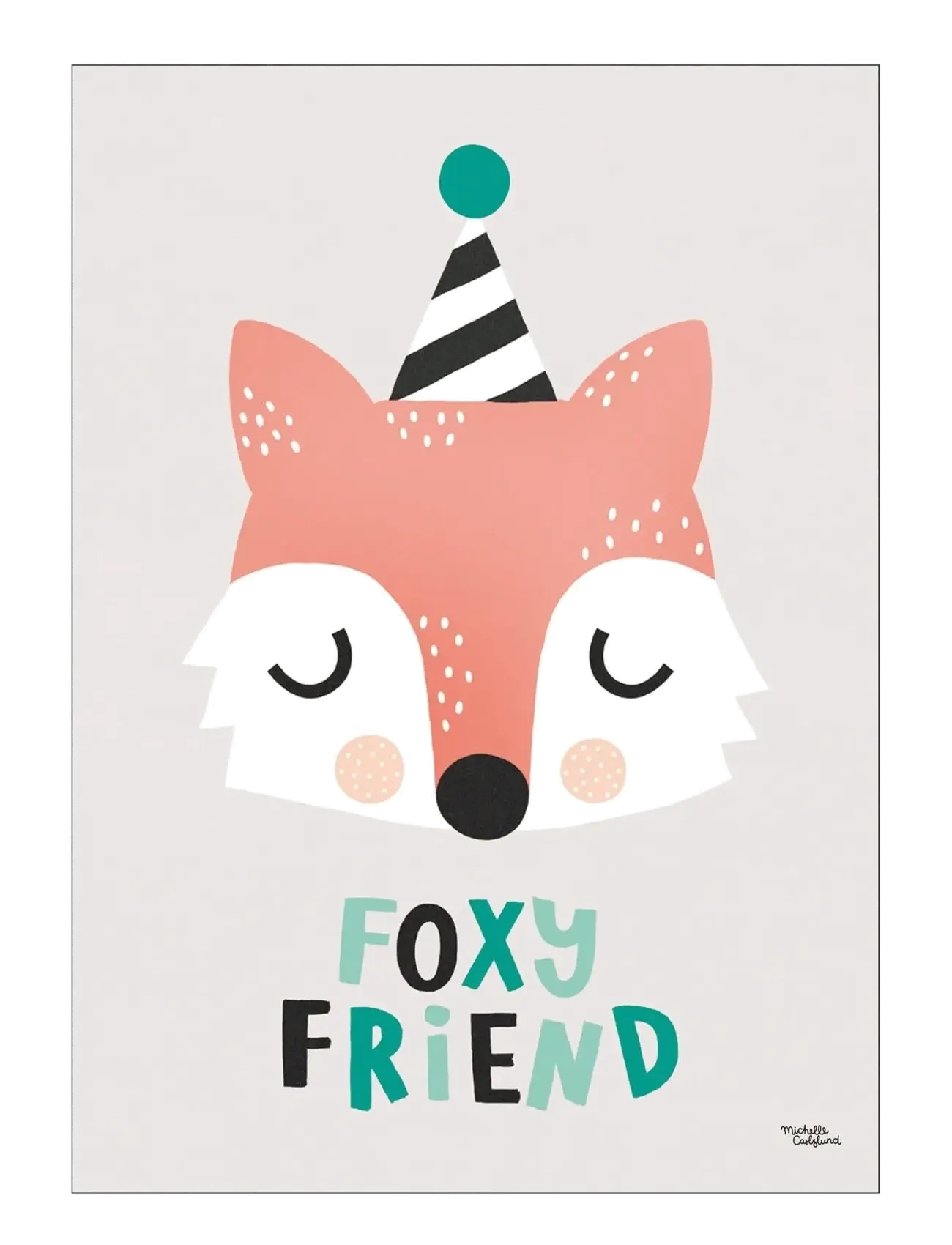 Poster & Frame Michelle Carlslund Kids Foxy Friend, 30X40 cm, Posters Frames, Schwarz - Posters, Kinder